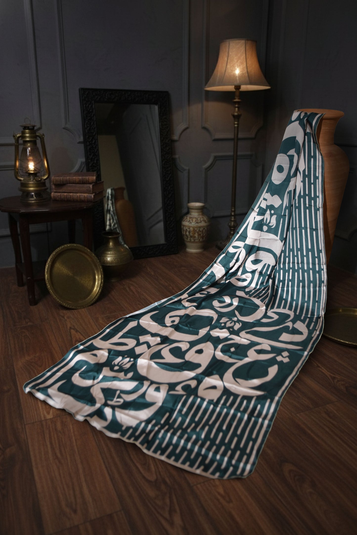 Manto Emerald Green Calligraphy Scarf