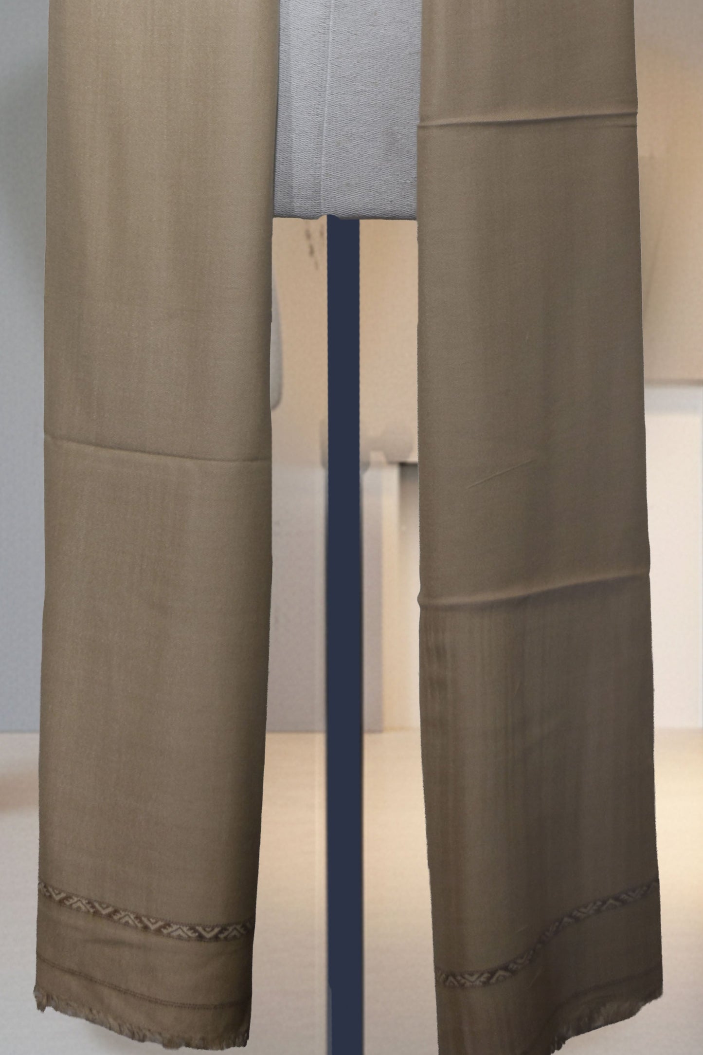 Pure Wool Tussa Gents Shawl – Camel Beige