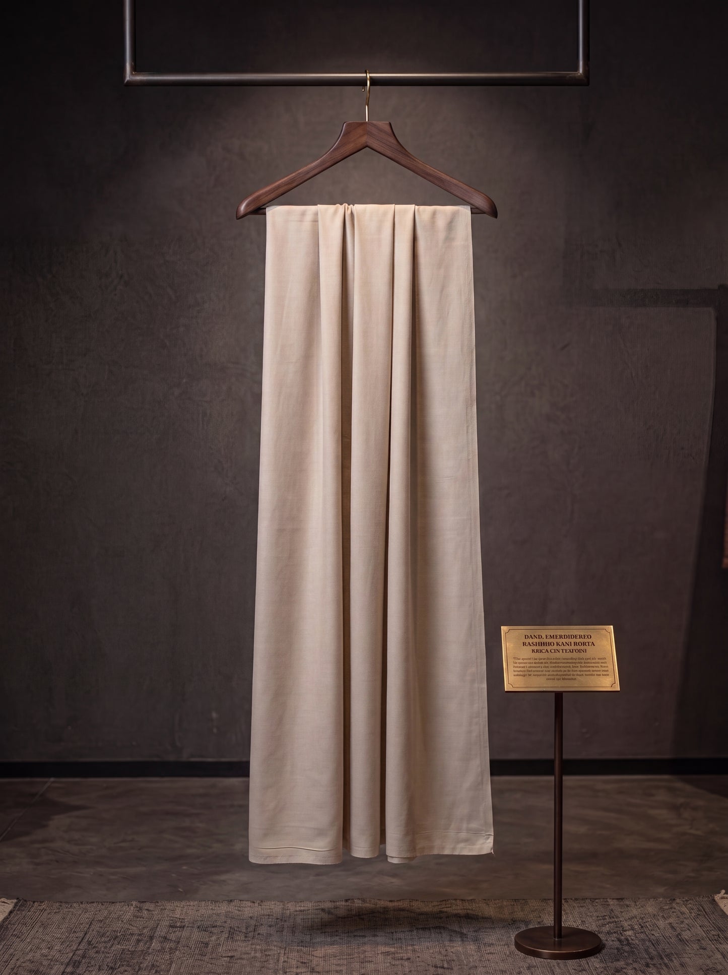 Neutral Beige Silk Kaani Suit