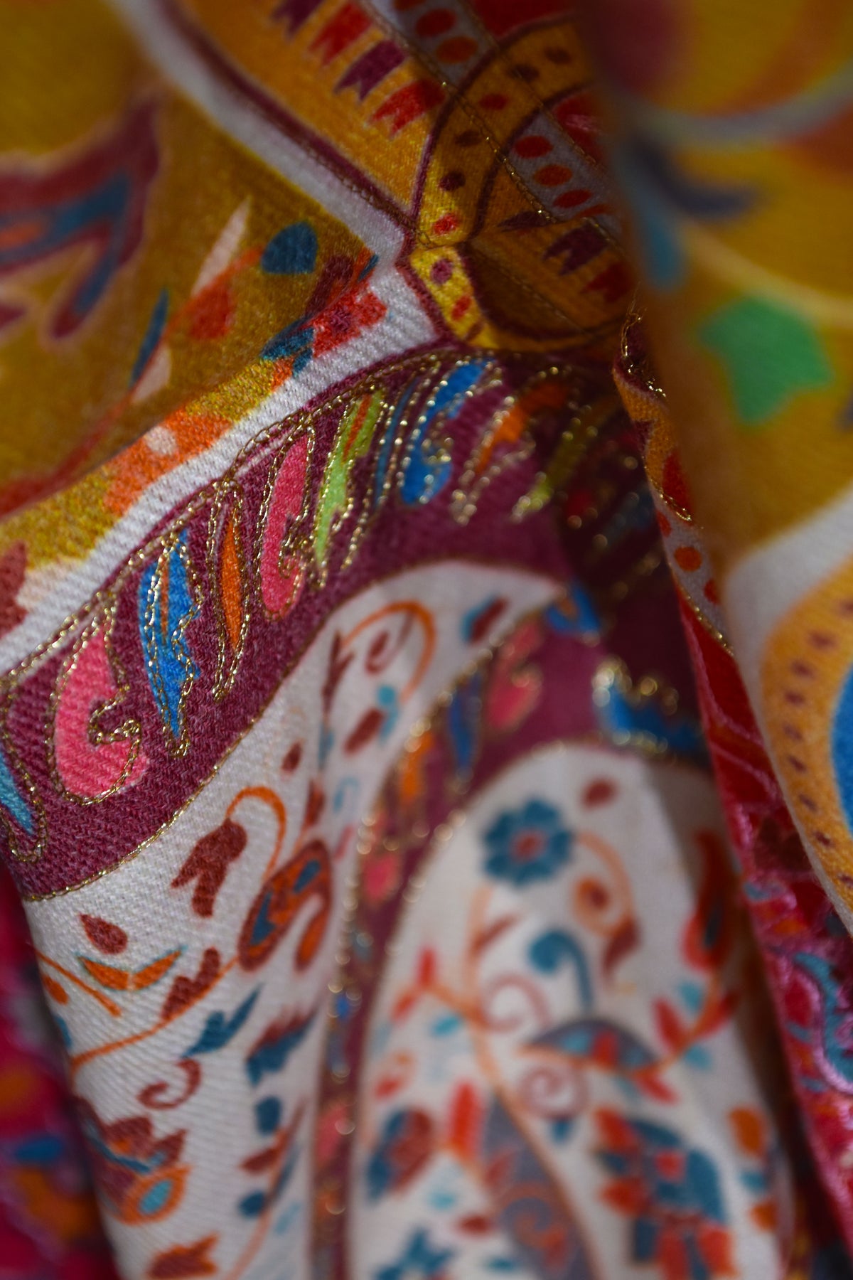 Mustard-Gold Kalamkar Suit