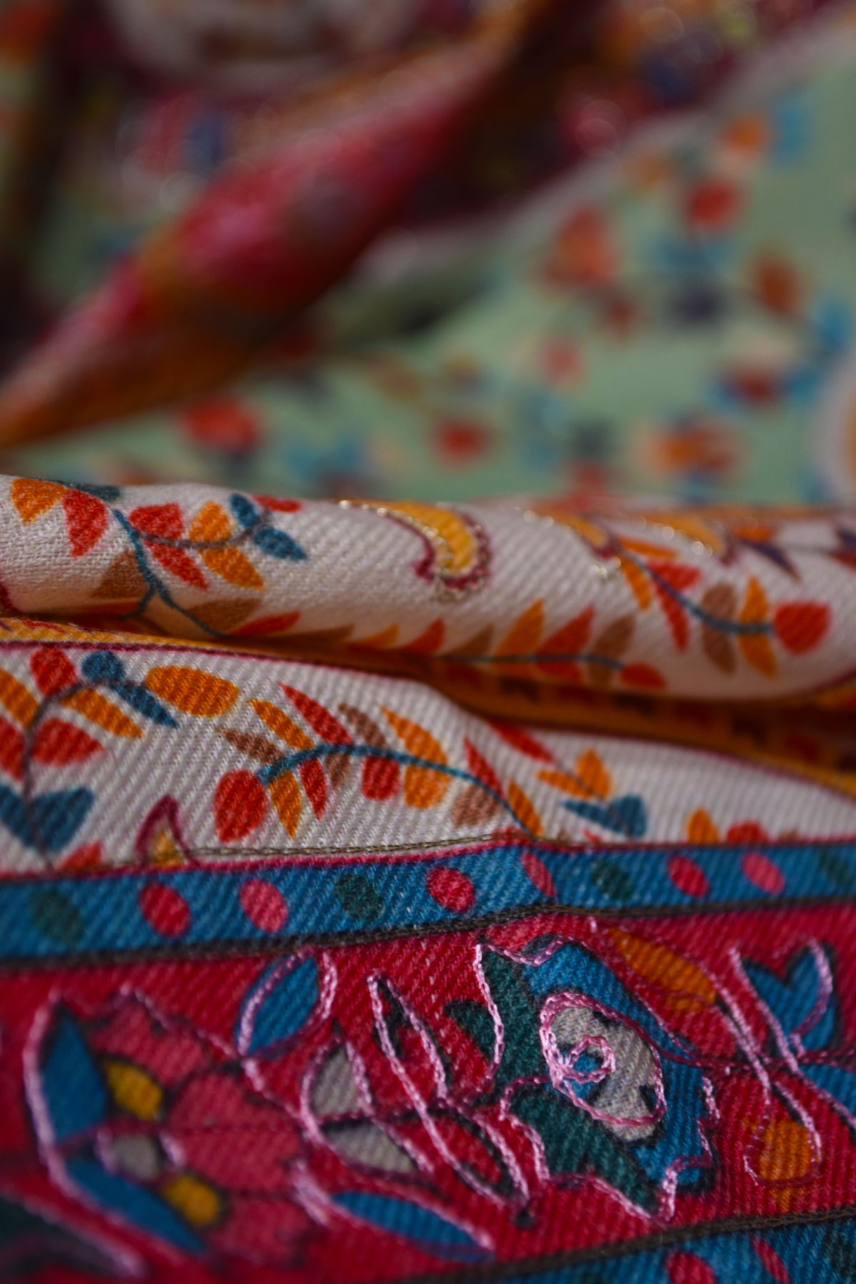 Pastel Mint-Green Kalamkar Suit