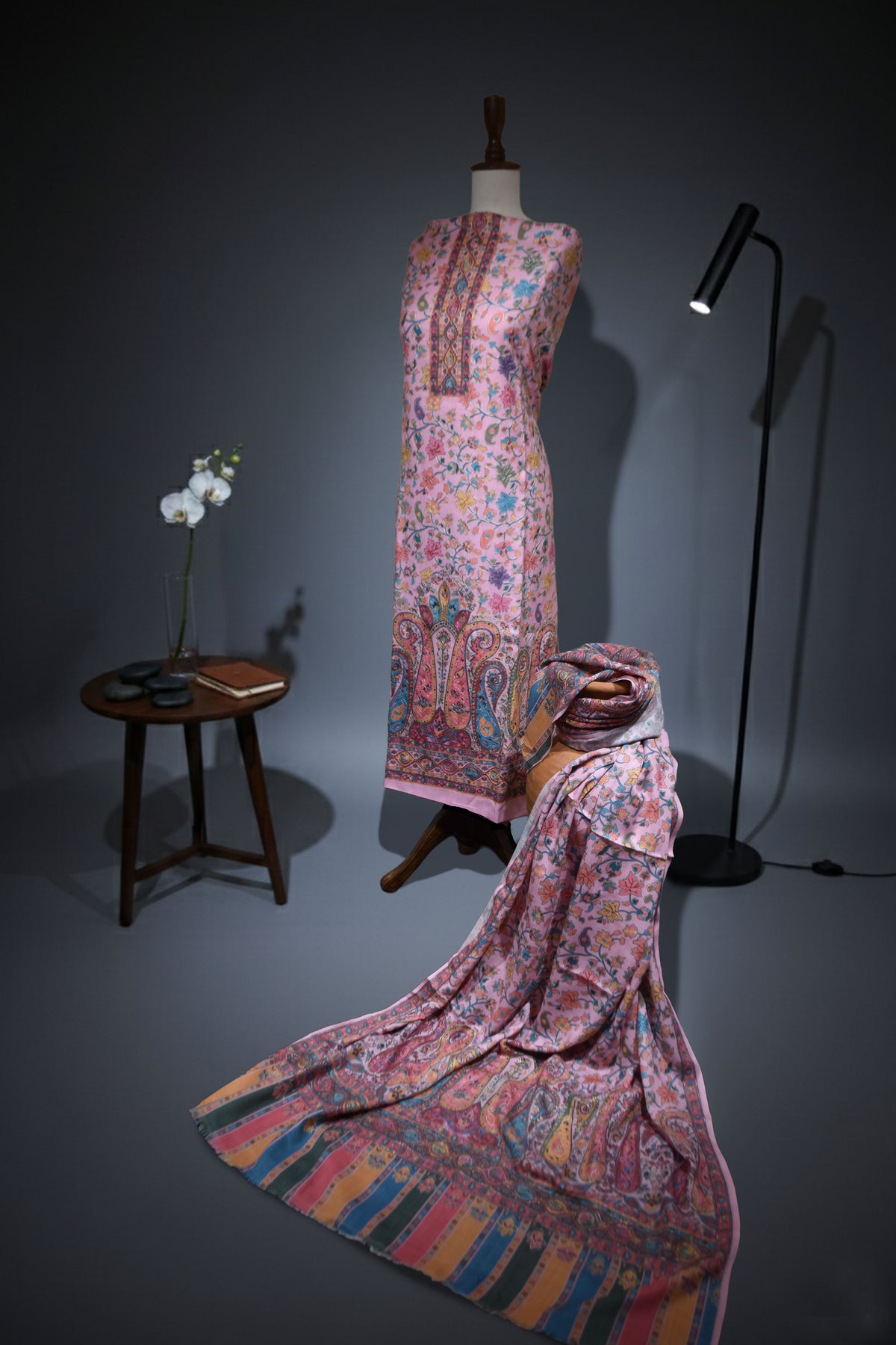 Elegant Pink Kalamkar Suit