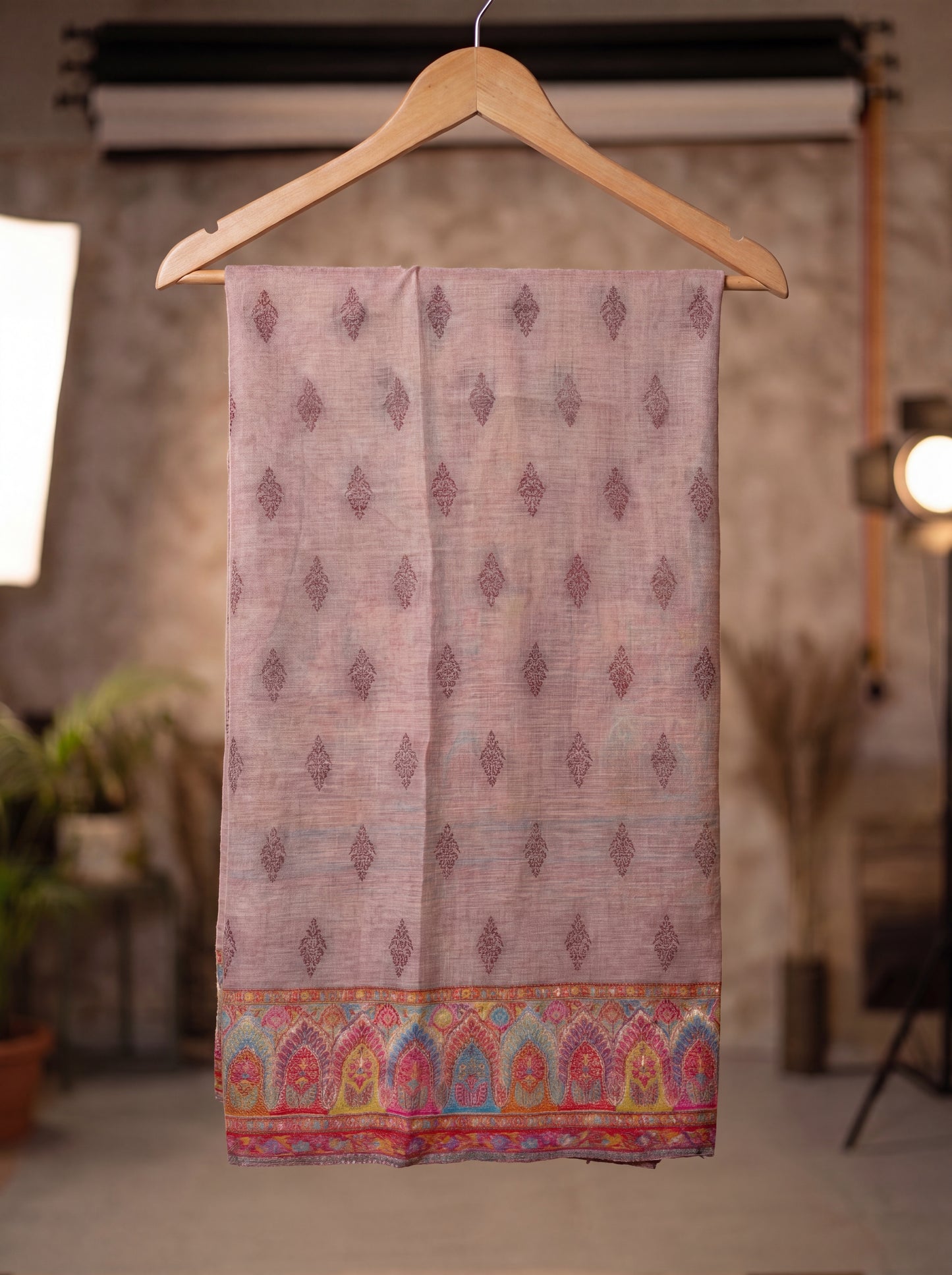 Dusty Pink Silk Kaani Suit