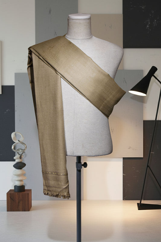 Classic Golden Khaki Men’s Wool Shawl
