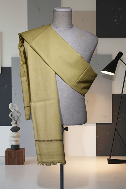 Classic Muted Gold Men’s Wool Shawl