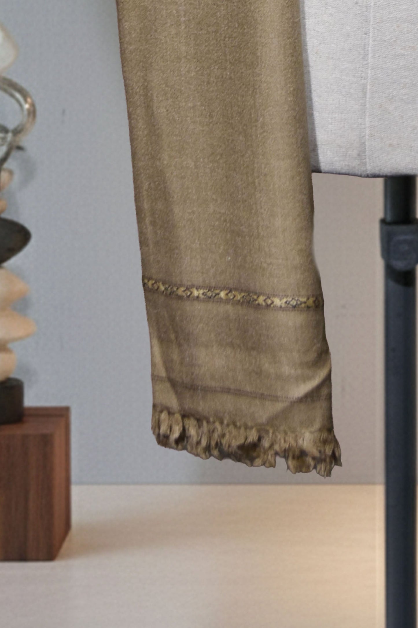 Classic Golden Khaki Men’s Wool Shawl