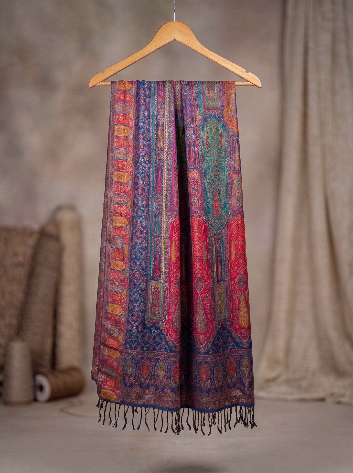 Royal Sapphire Silk Kaani Suit