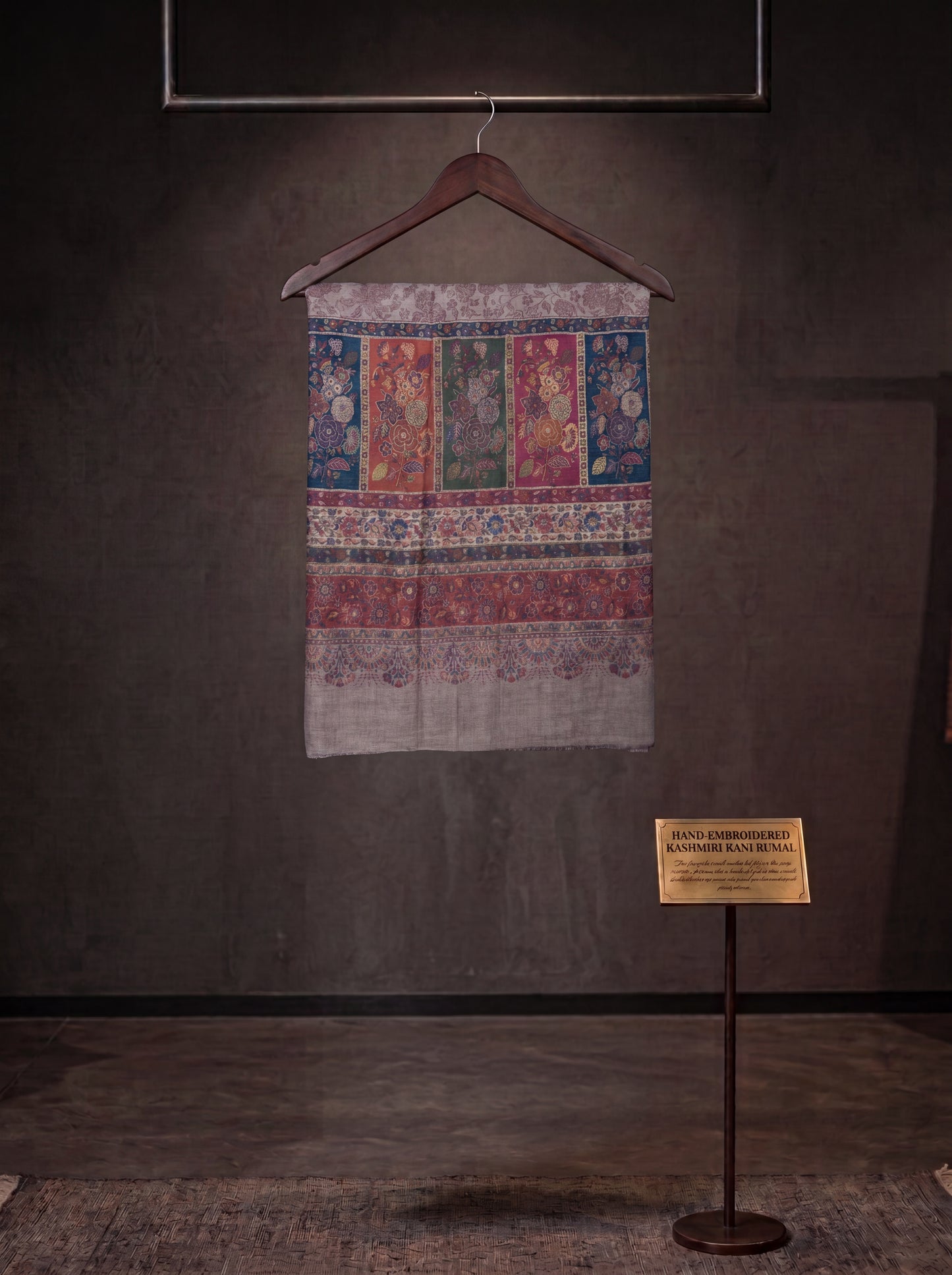 Neutral Beige Silk Kaani Suit