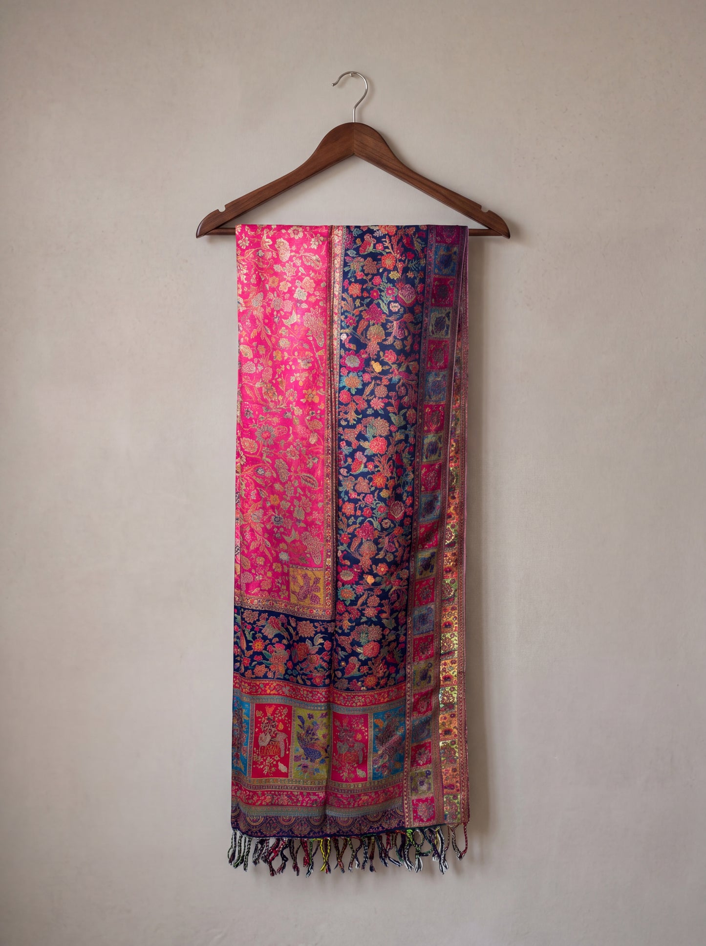 Navy/Purple Silk Kaani Suit