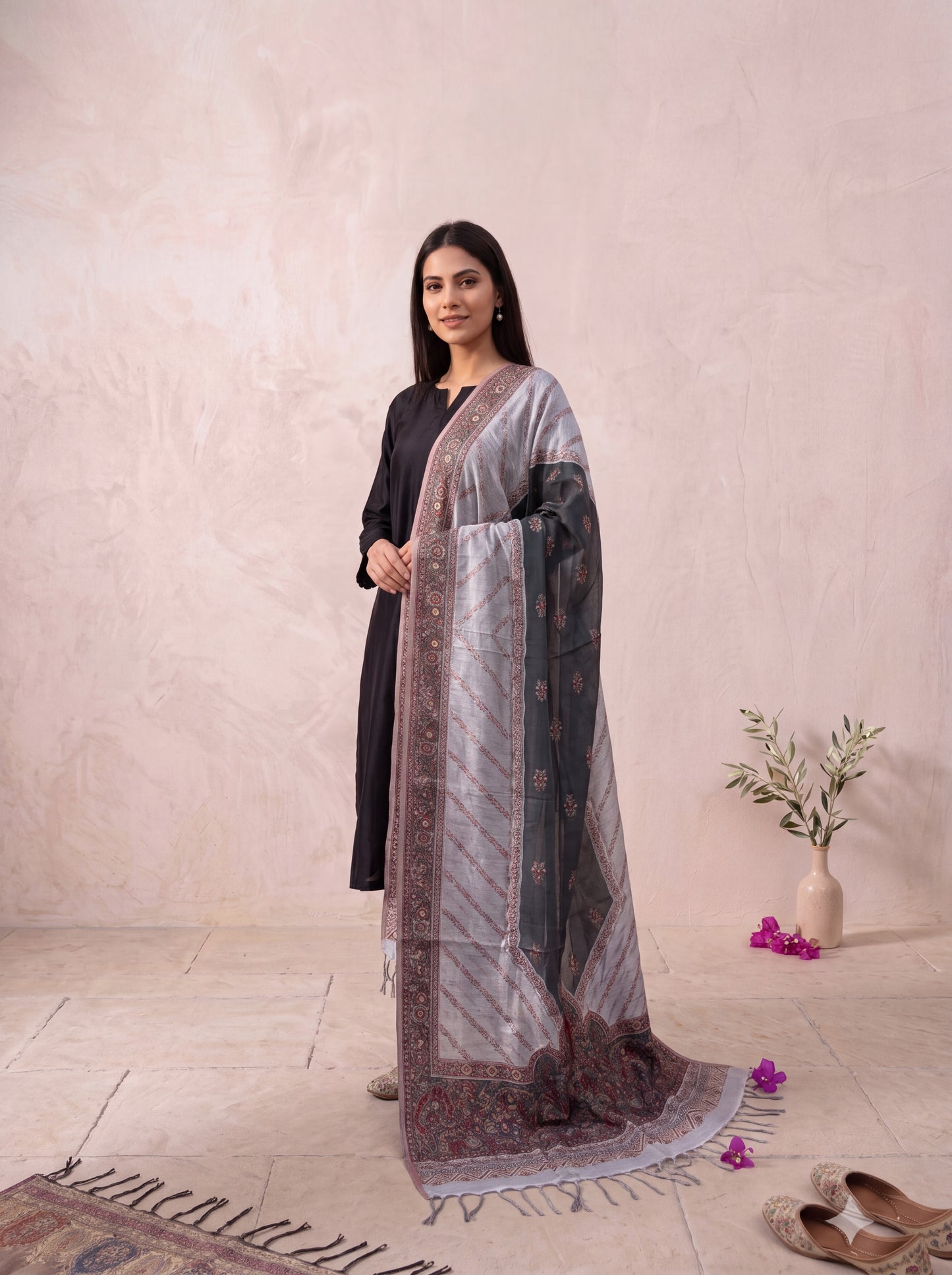 Dual-Tone Silk Kaani Woven Dupatta