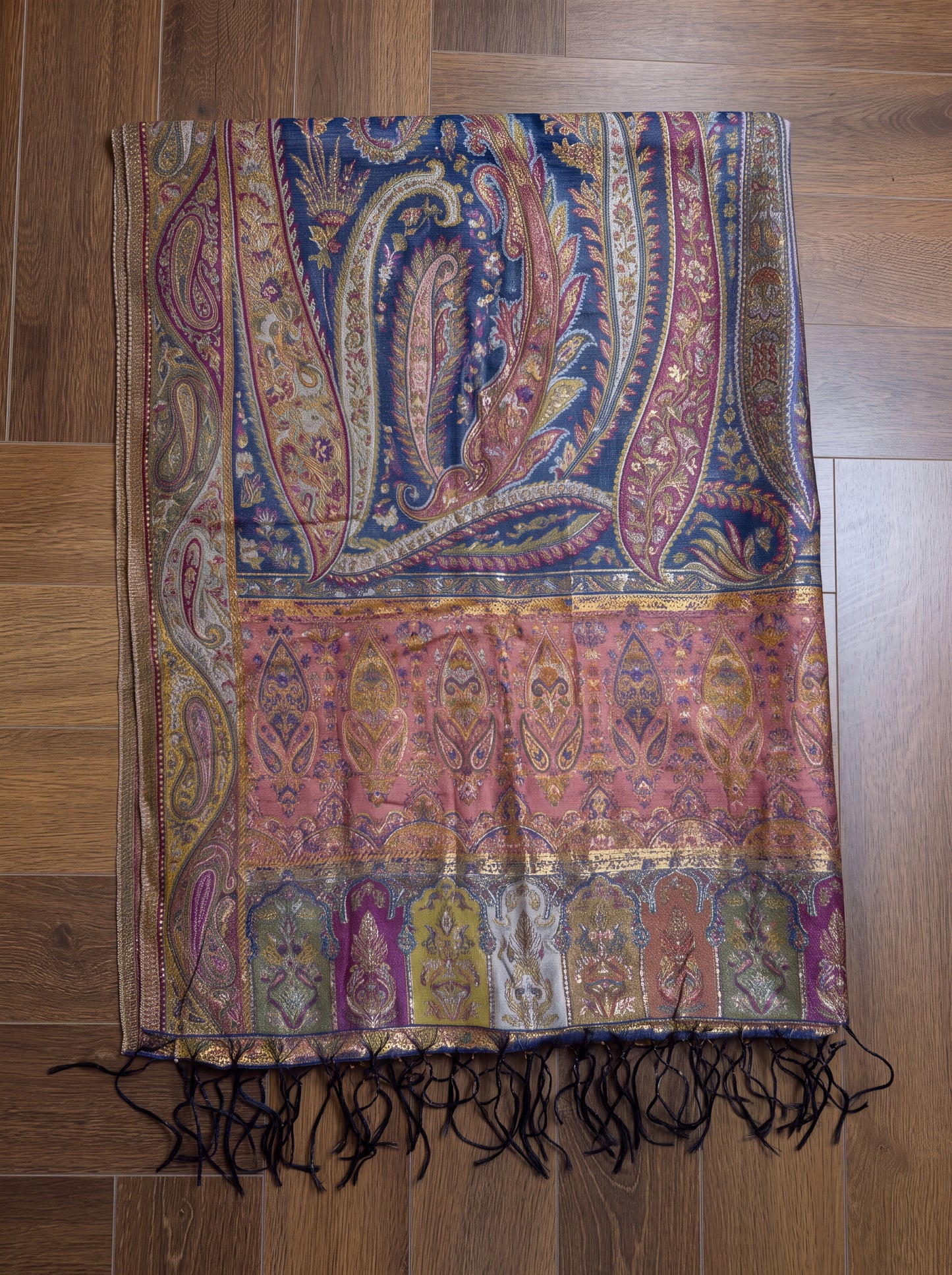Royal Blue Silk Kaani Dupatta