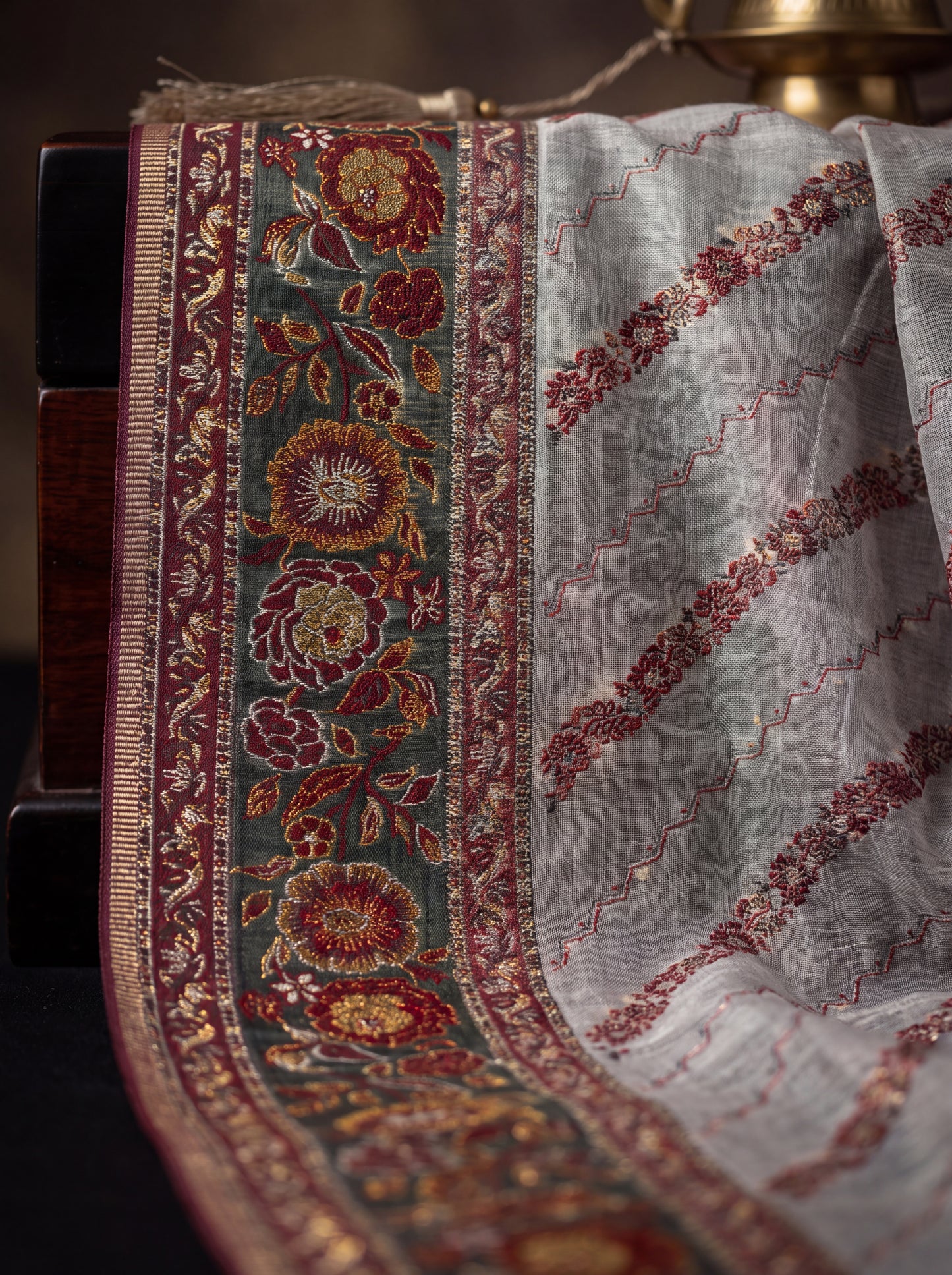 Dual-Tone Silk Kaani Woven Dupatta