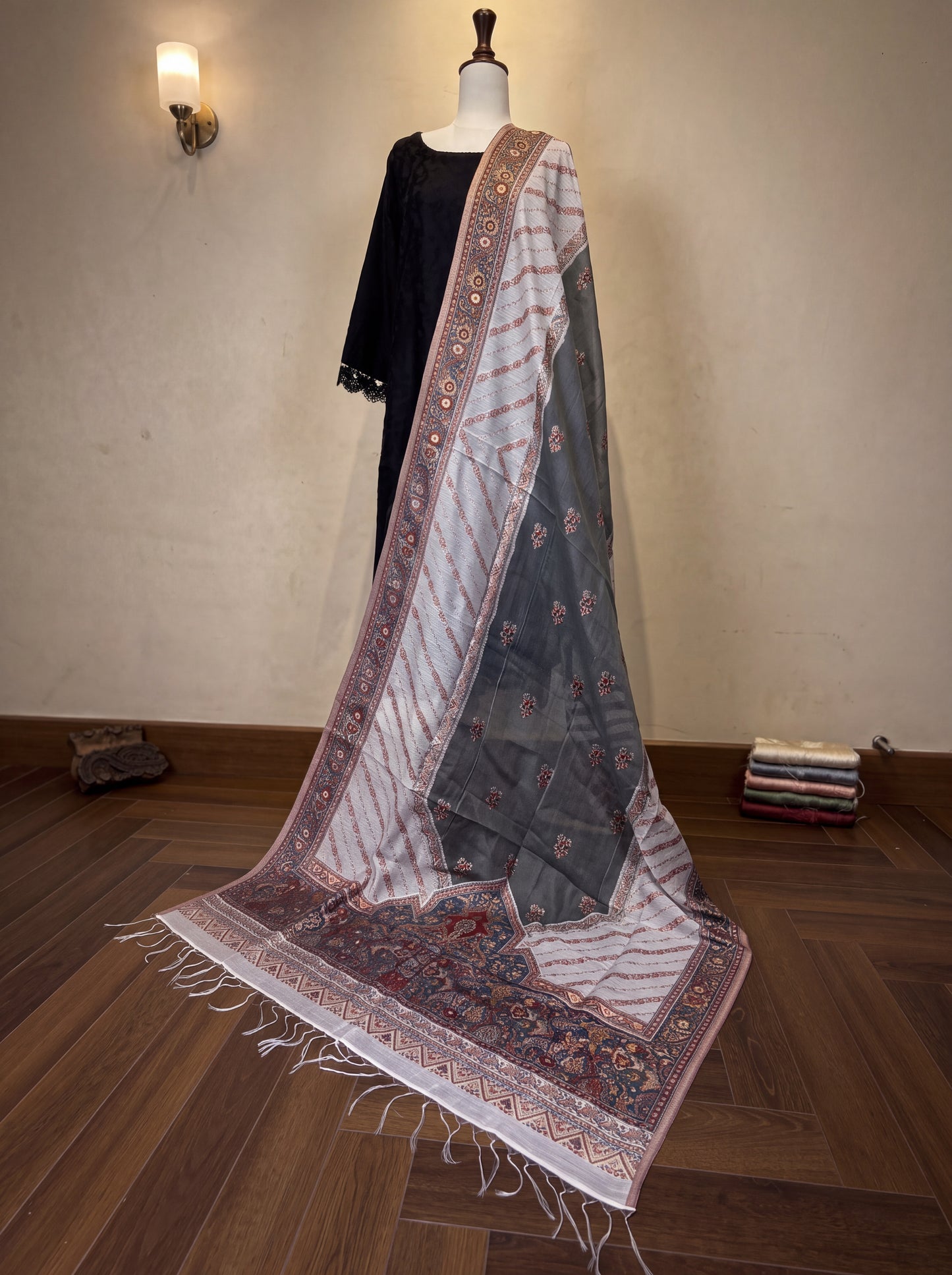 Dual-Tone Silk Kaani Woven Dupatta