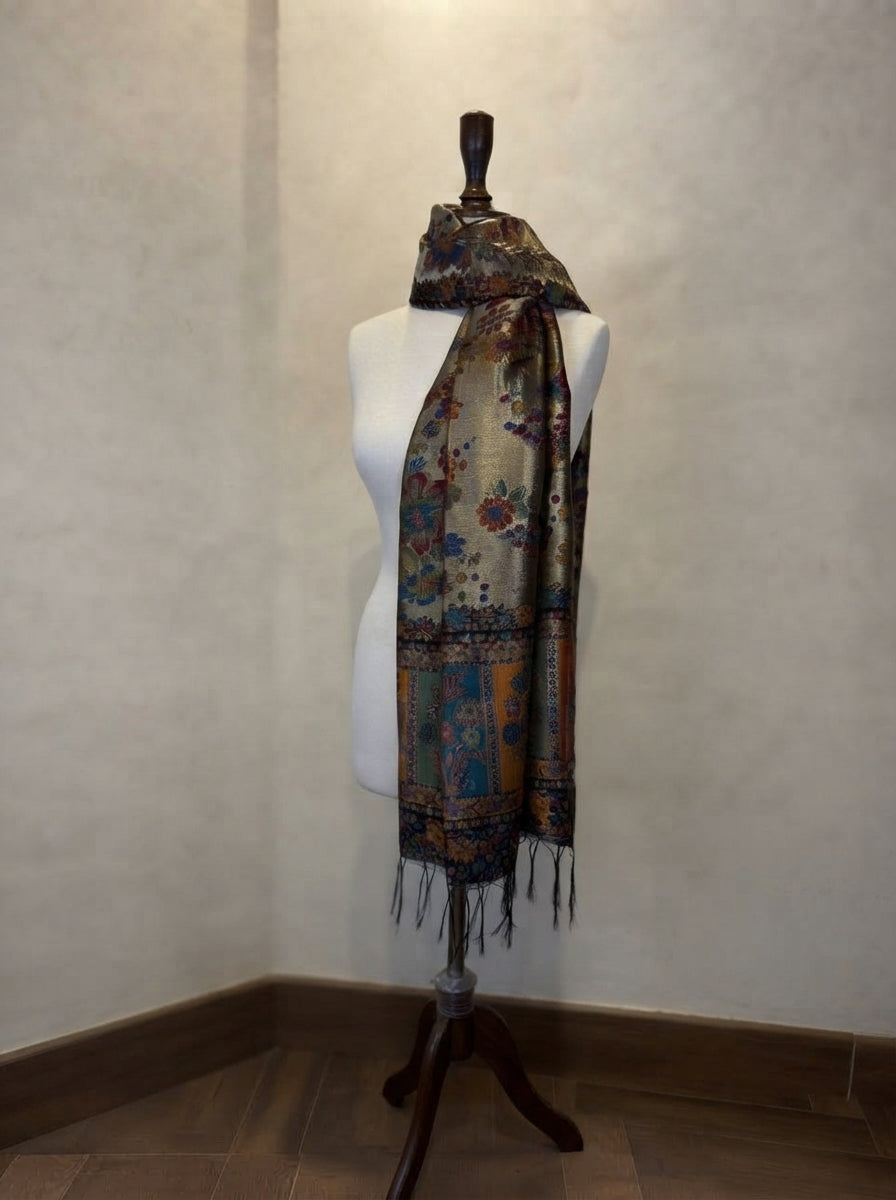 The Moonlight Gold Botanical Scarf