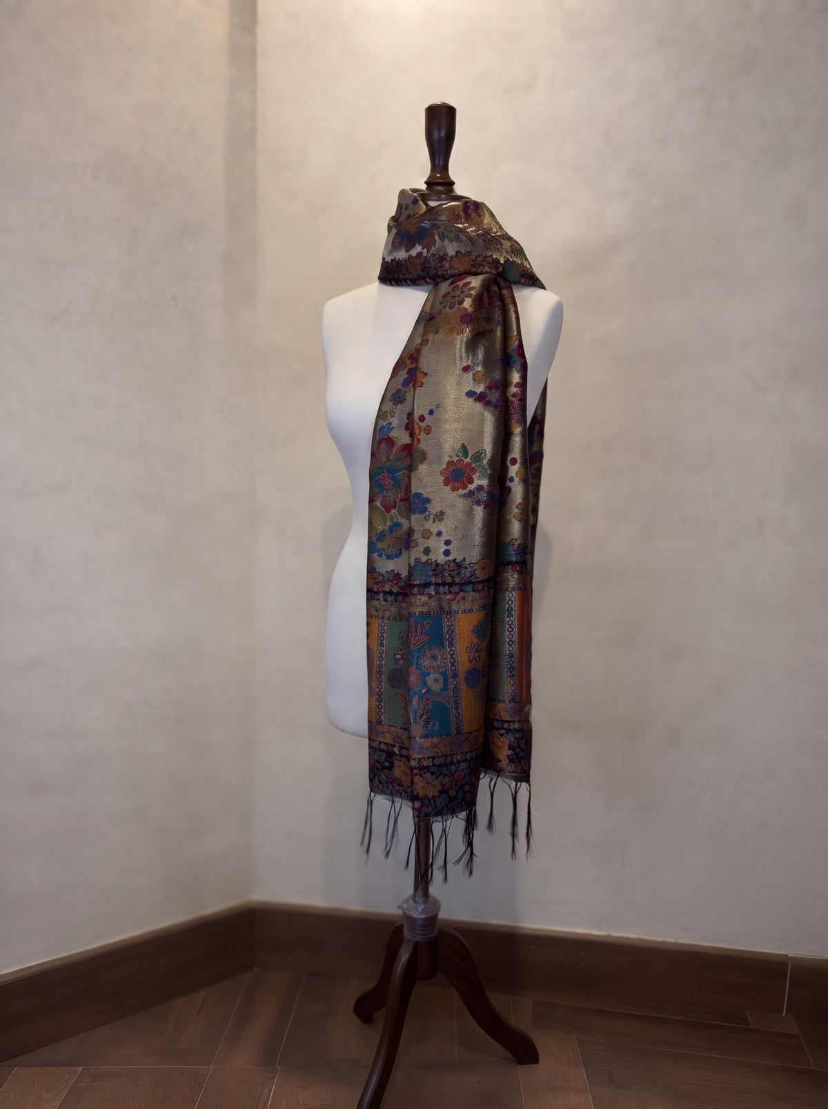 The Moonlight Gold Botanical Scarf