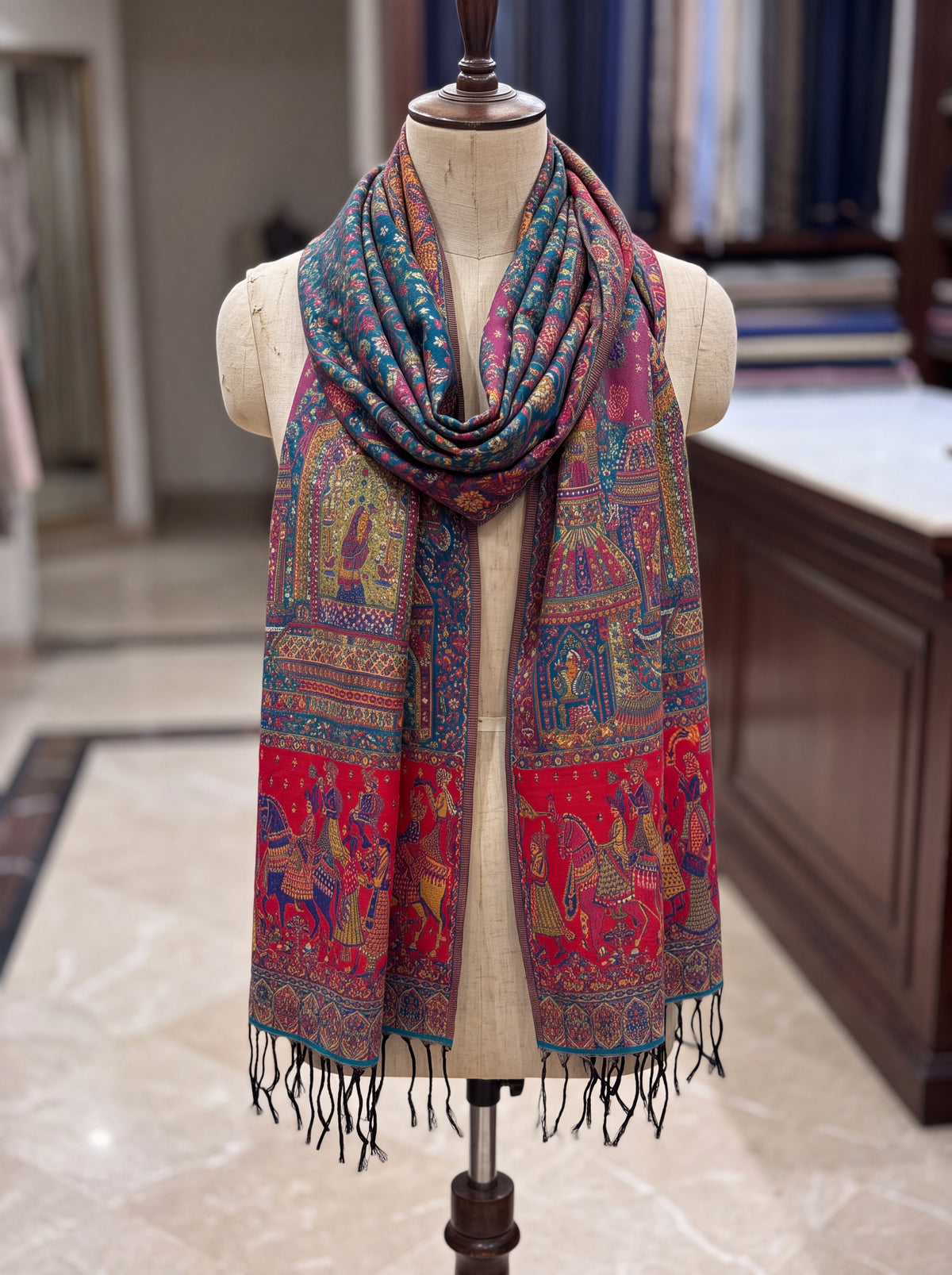 Mughal Heritage Silk Kaani Scarf