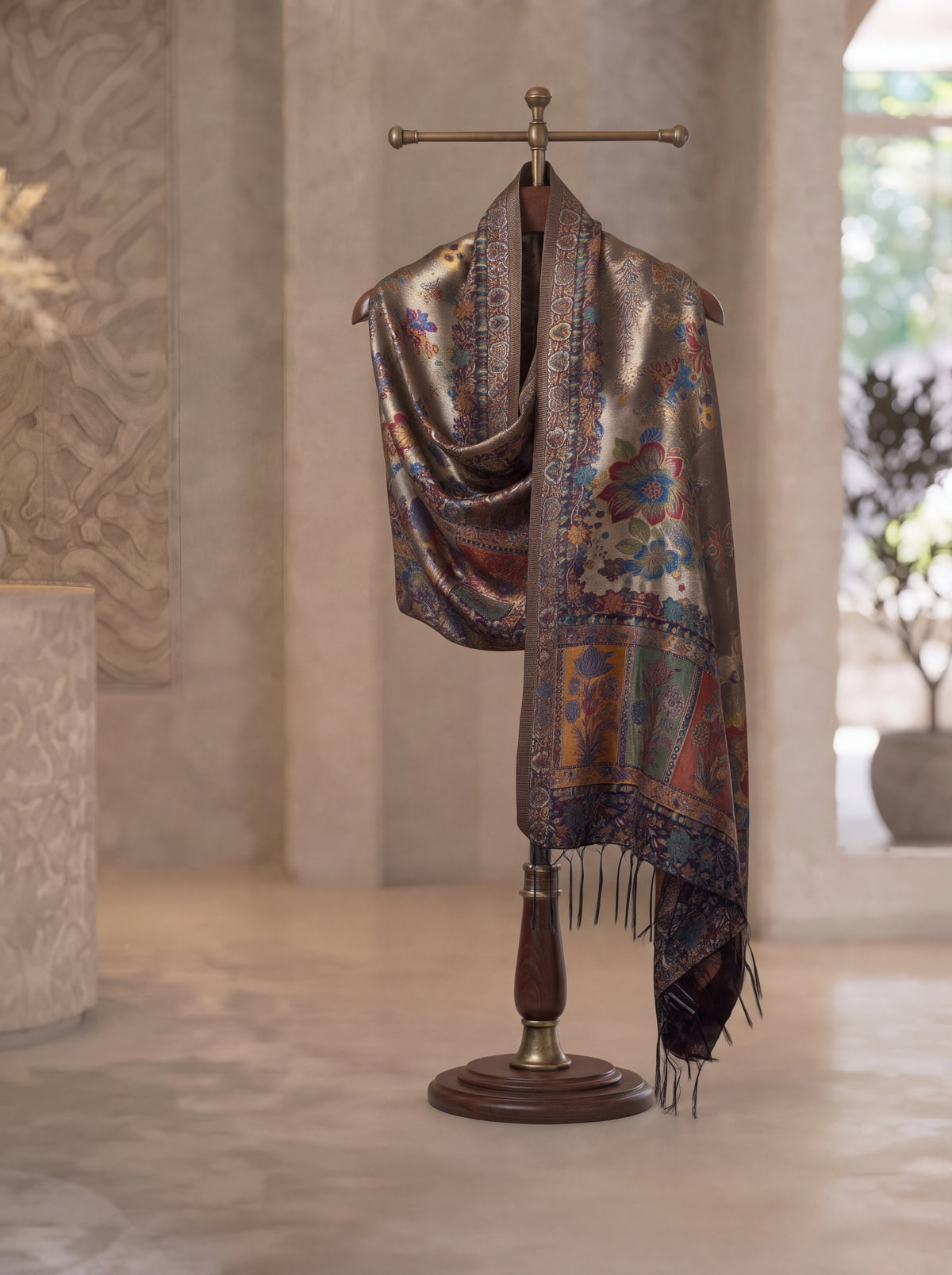 The Moonlight Gold Botanical Scarf