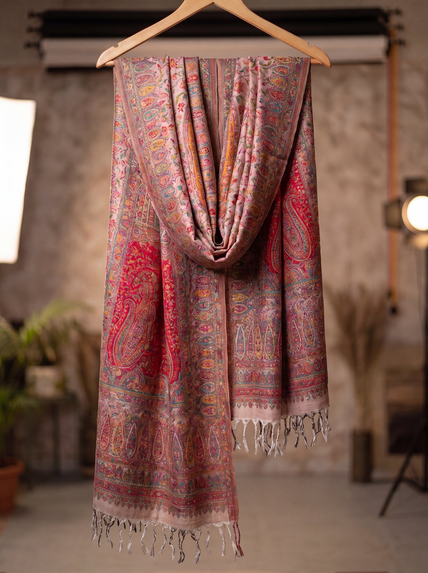 Dusty Pink Silk Kaani Suit