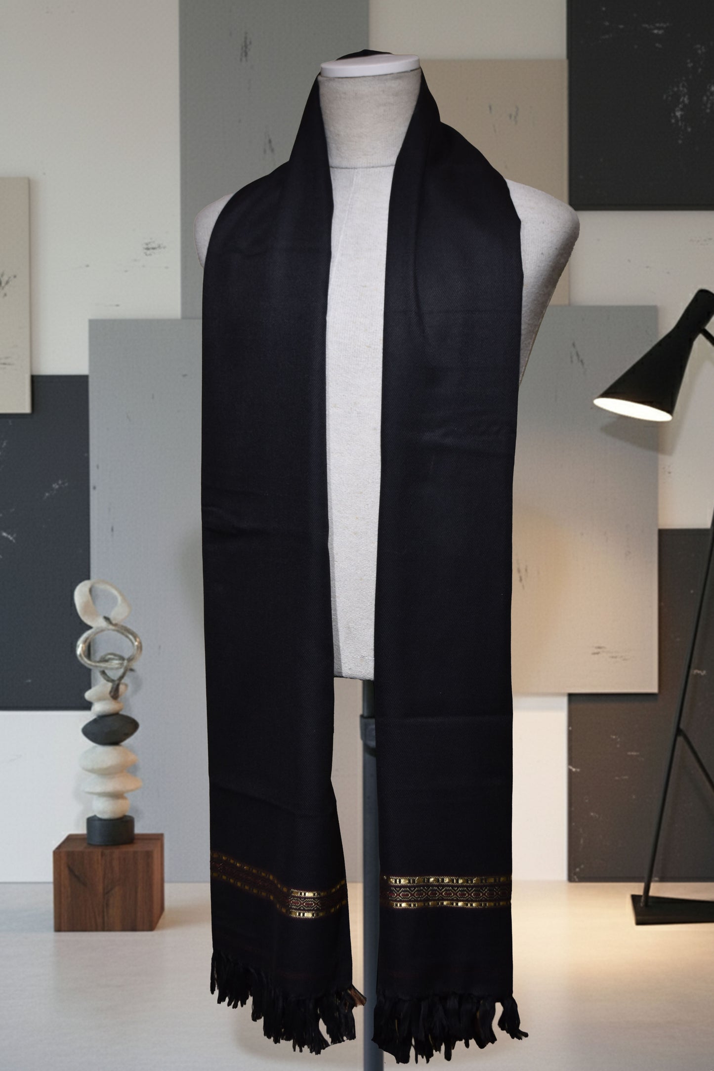 Grace- Midnight Black Men's Shawl