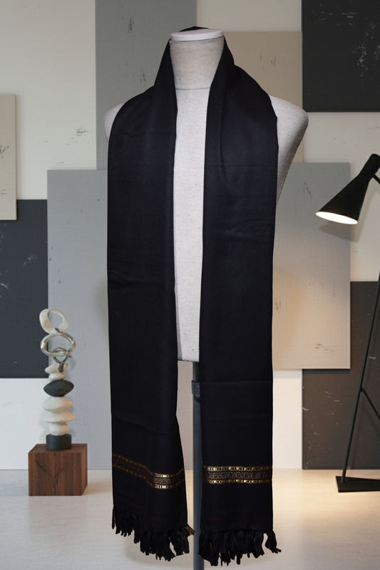Grace- Midnight Black Men's Shawl