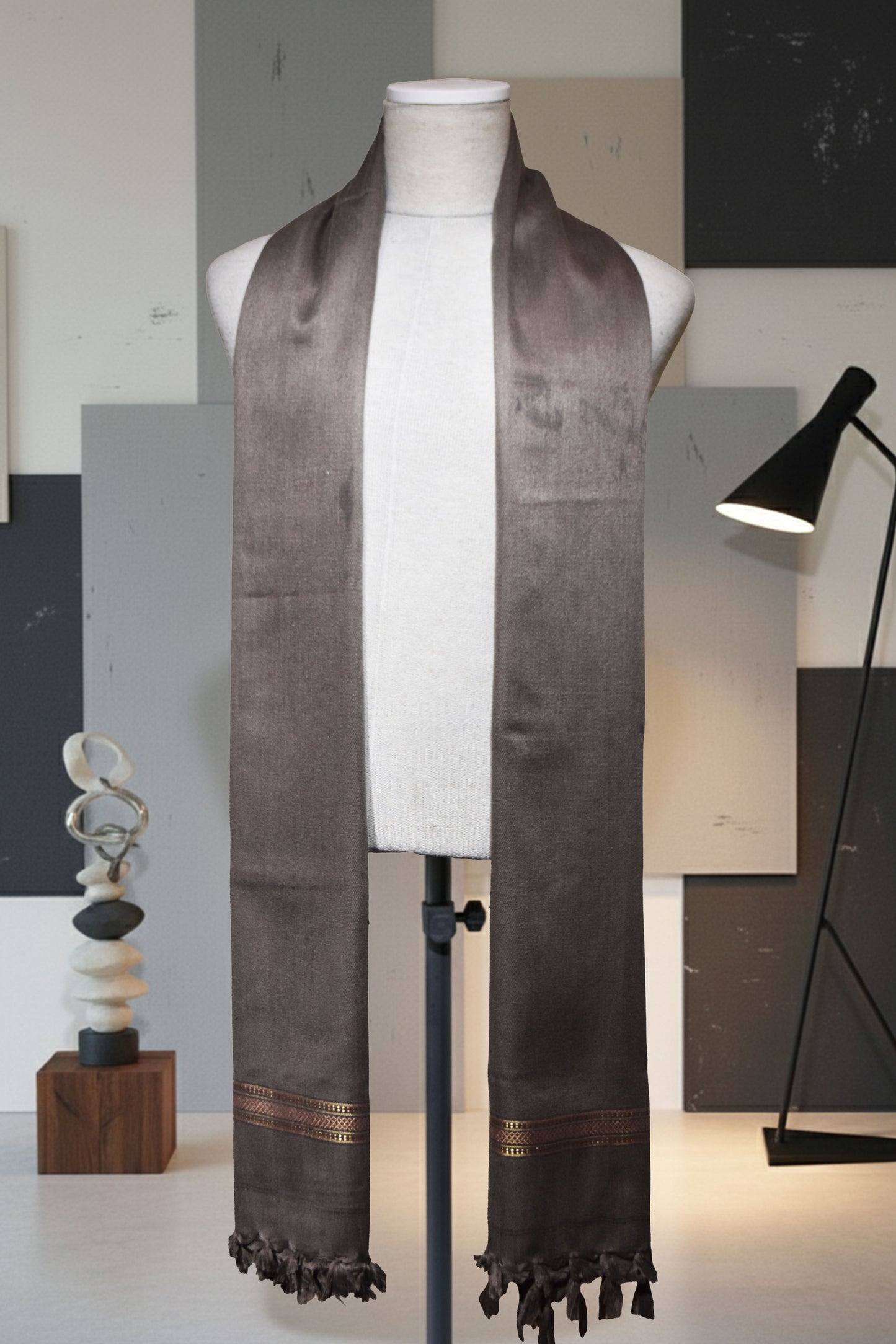 Grace-Taupe / Espresso Gents Shawl
