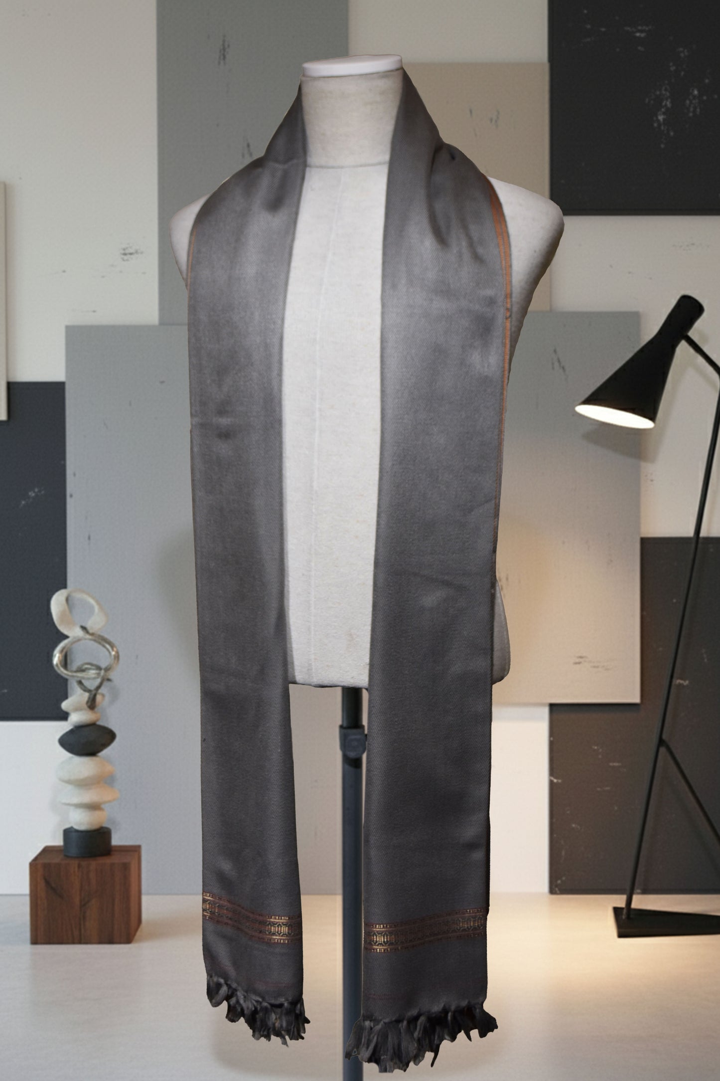Gents Grace Shawl – Charcoal Grey