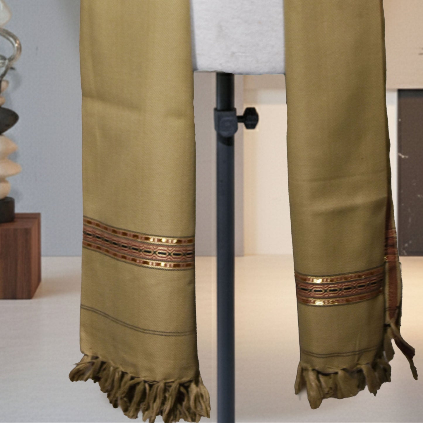 Grace- Muted Gold / Olive Gents Shawl