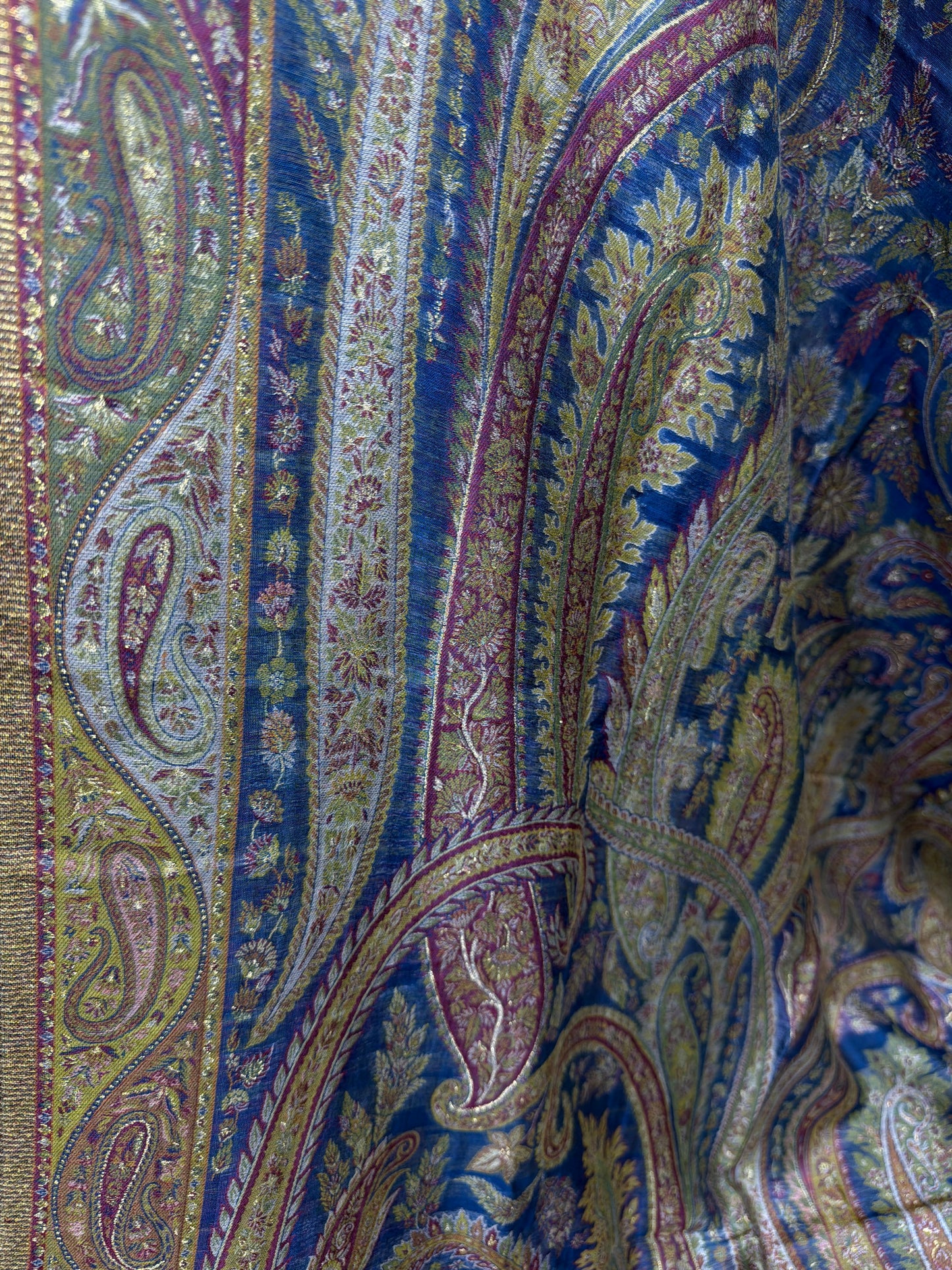 Royal Blue Silk Kaani Dupatta