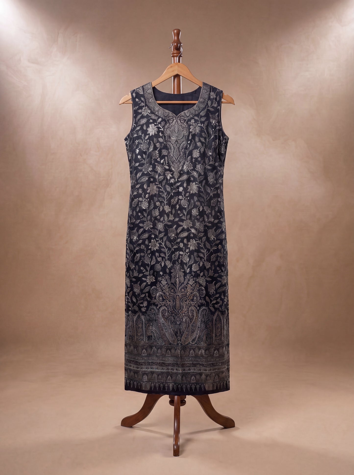 Midnight Elegance Silk Kaani