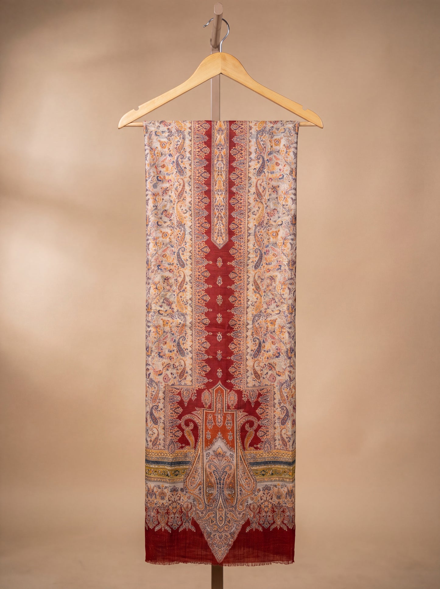 Soft Neutral Beige Silk Kaani Suit