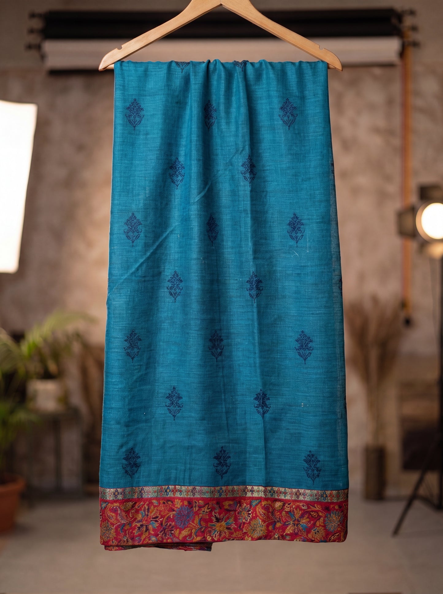 Teal Silk Kaani Suit