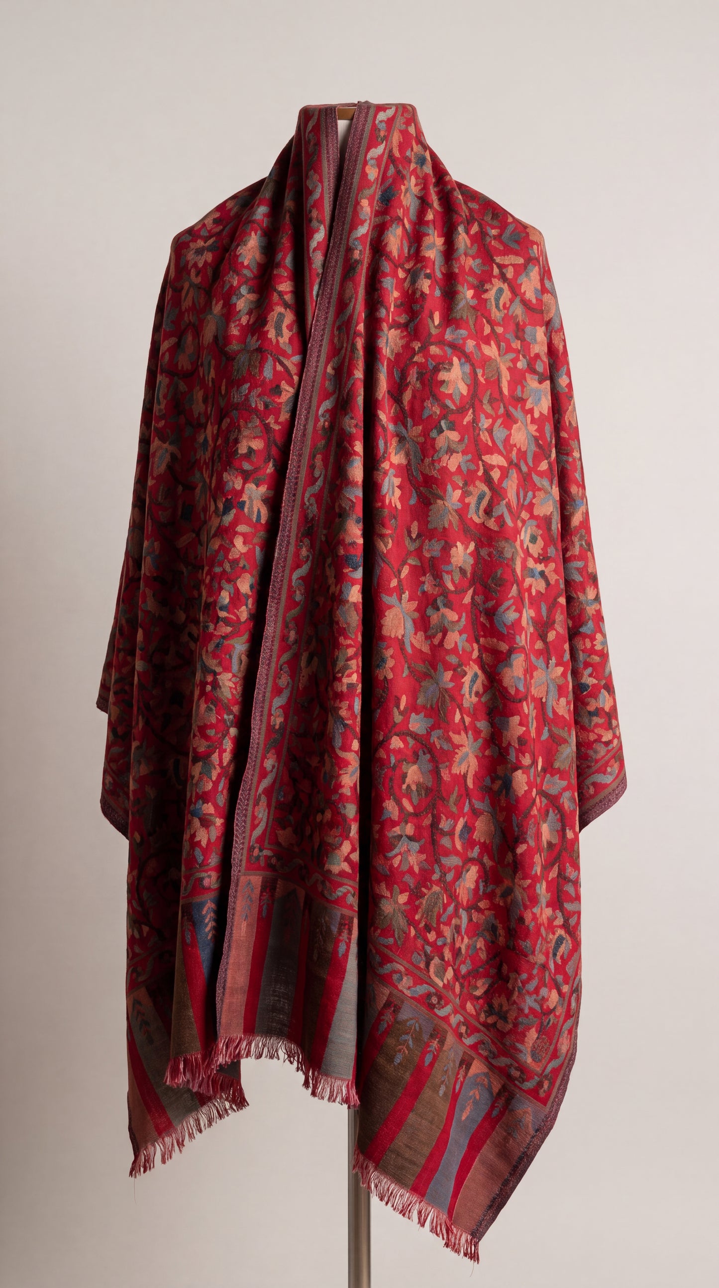 Premium Maroon Kaani Woolen Shawl