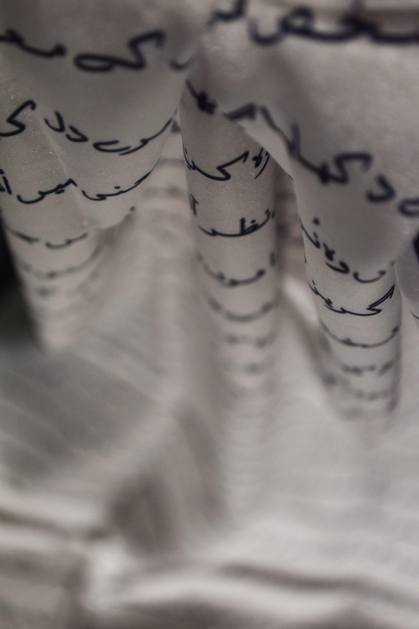 Monochrome Manto Urdu Calligraphy Scarf