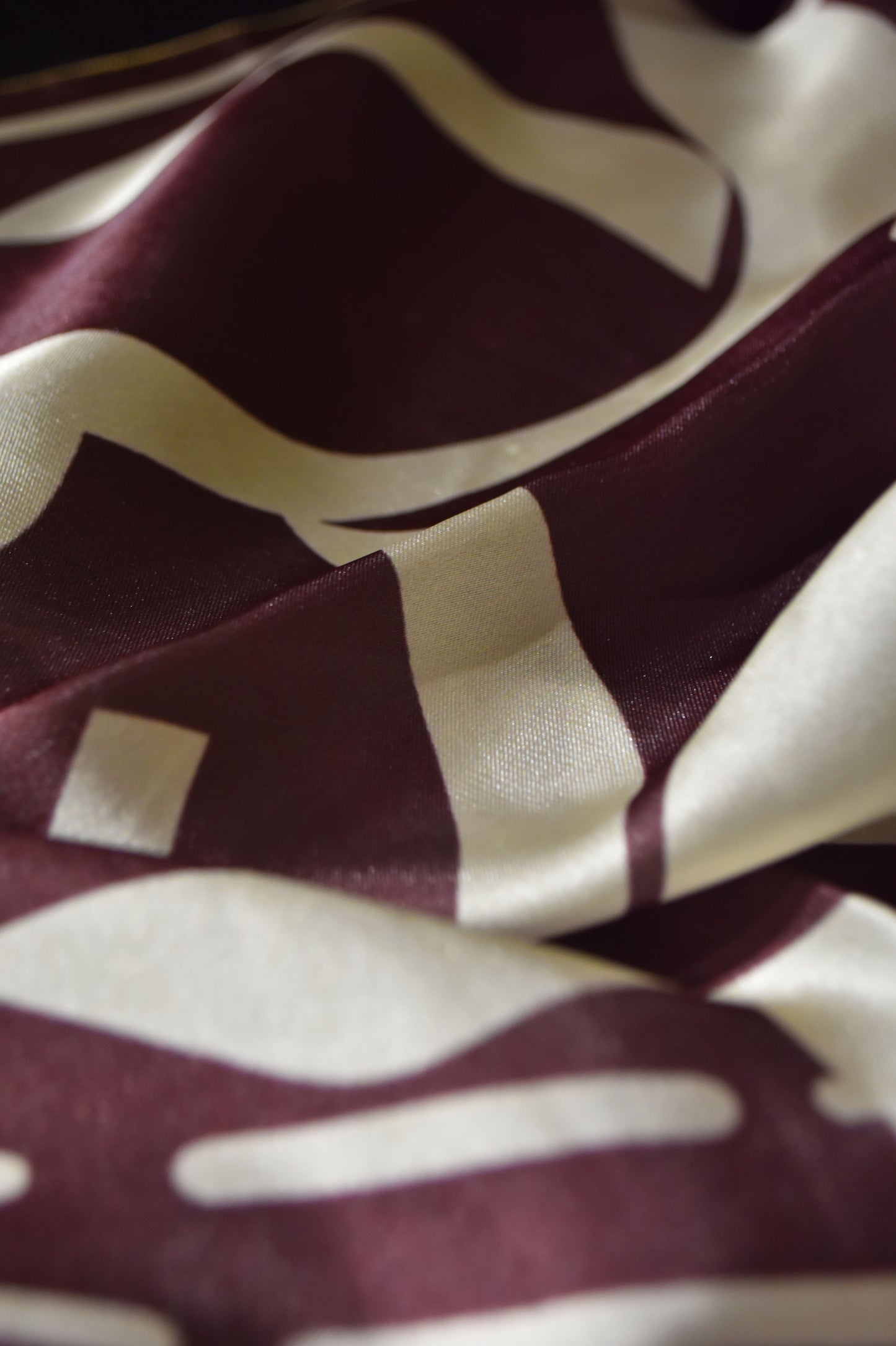 Manto Deep Maroon & Cream Calligraphy Scarf