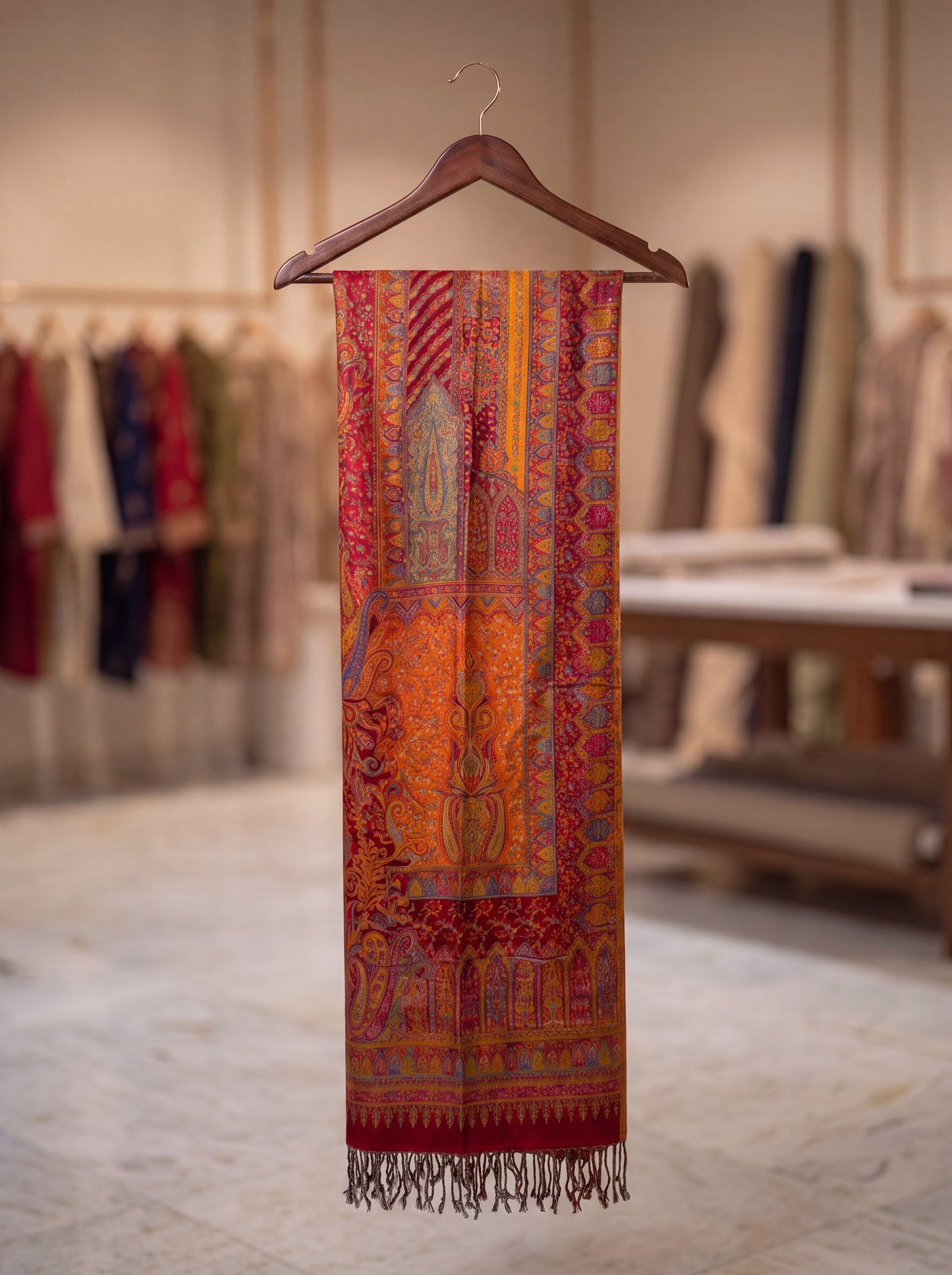 Red Silk Kaani Suit
