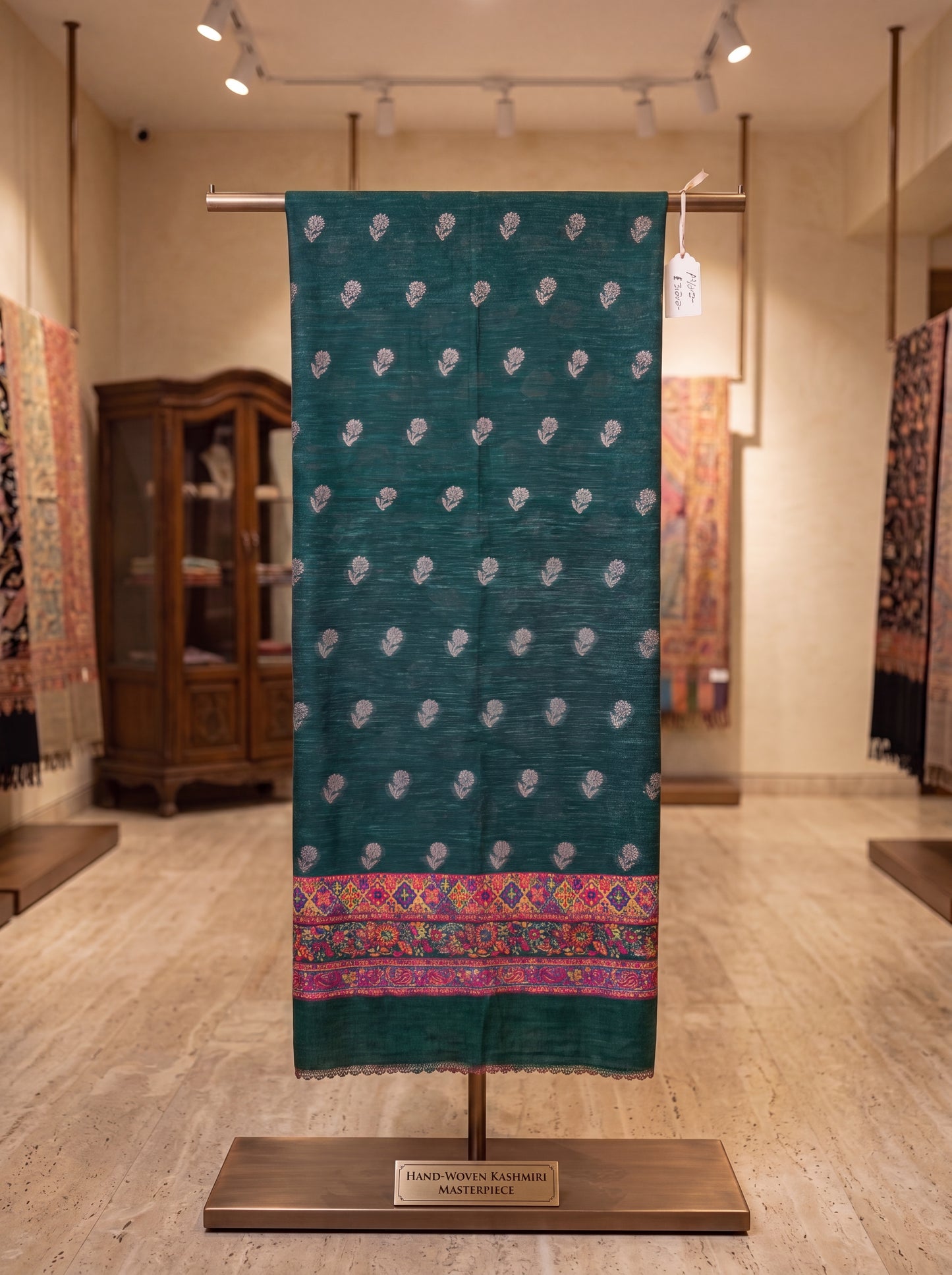Emerald Majesty Silk Kaani Suit