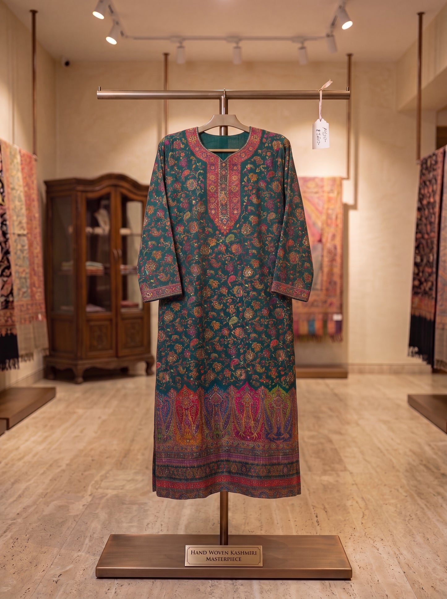 Emerald Majesty Silk Kaani Suit