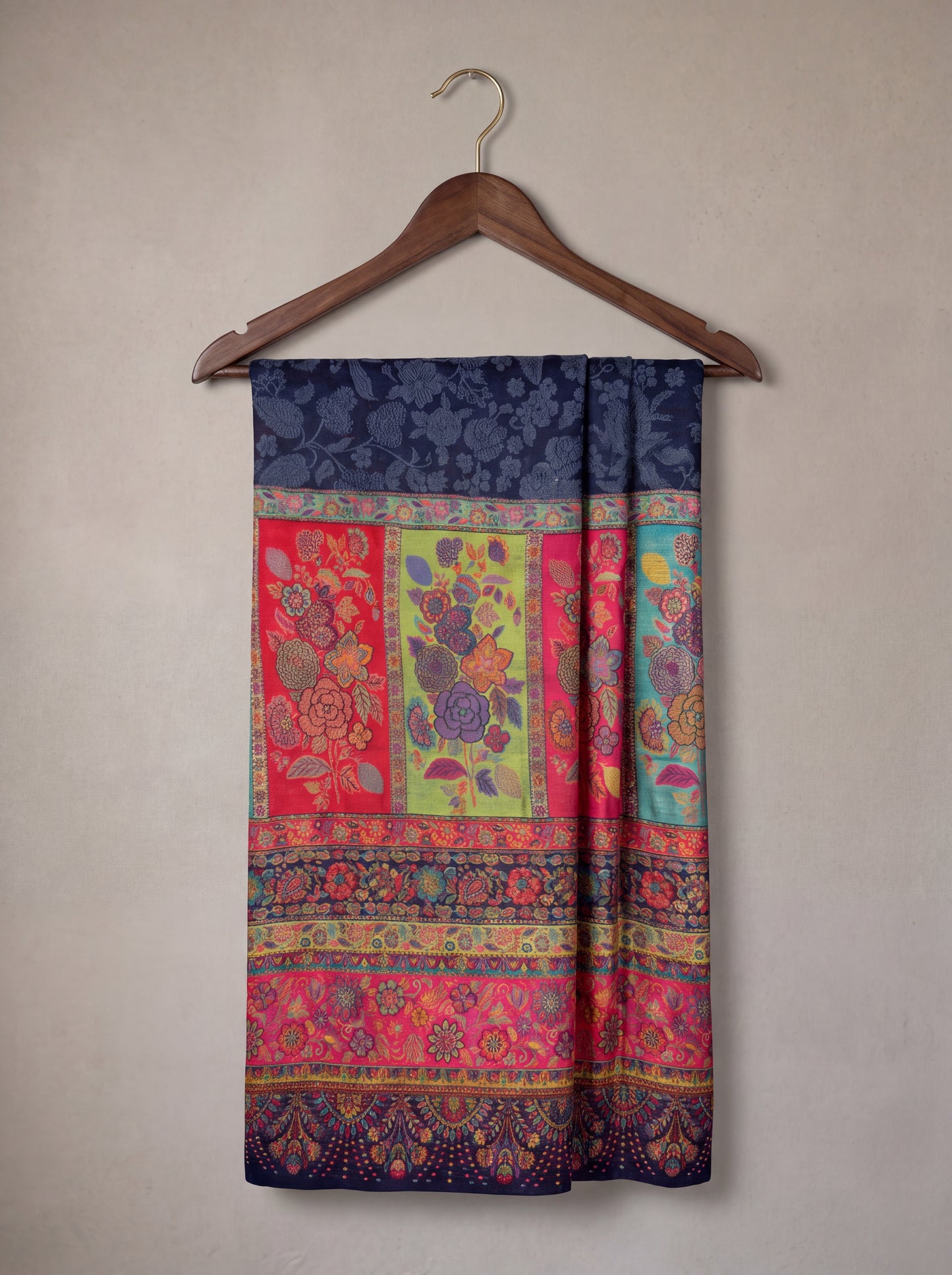 Navy/Purple Silk Kaani Suit