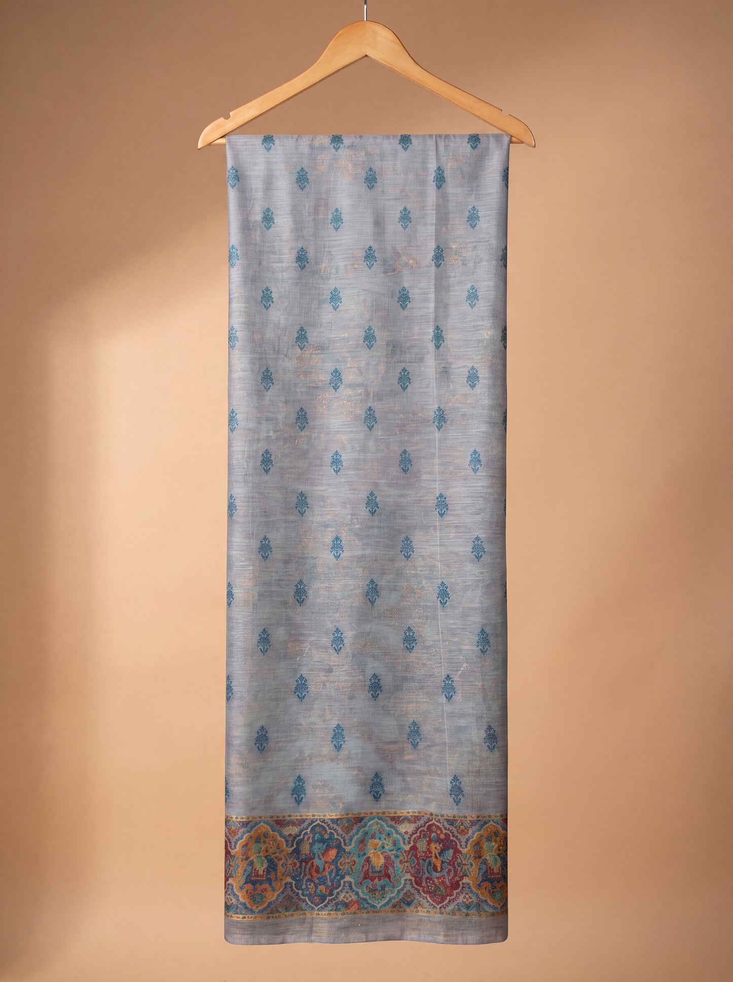 Serene Ice Blue Silk Kaani Suit