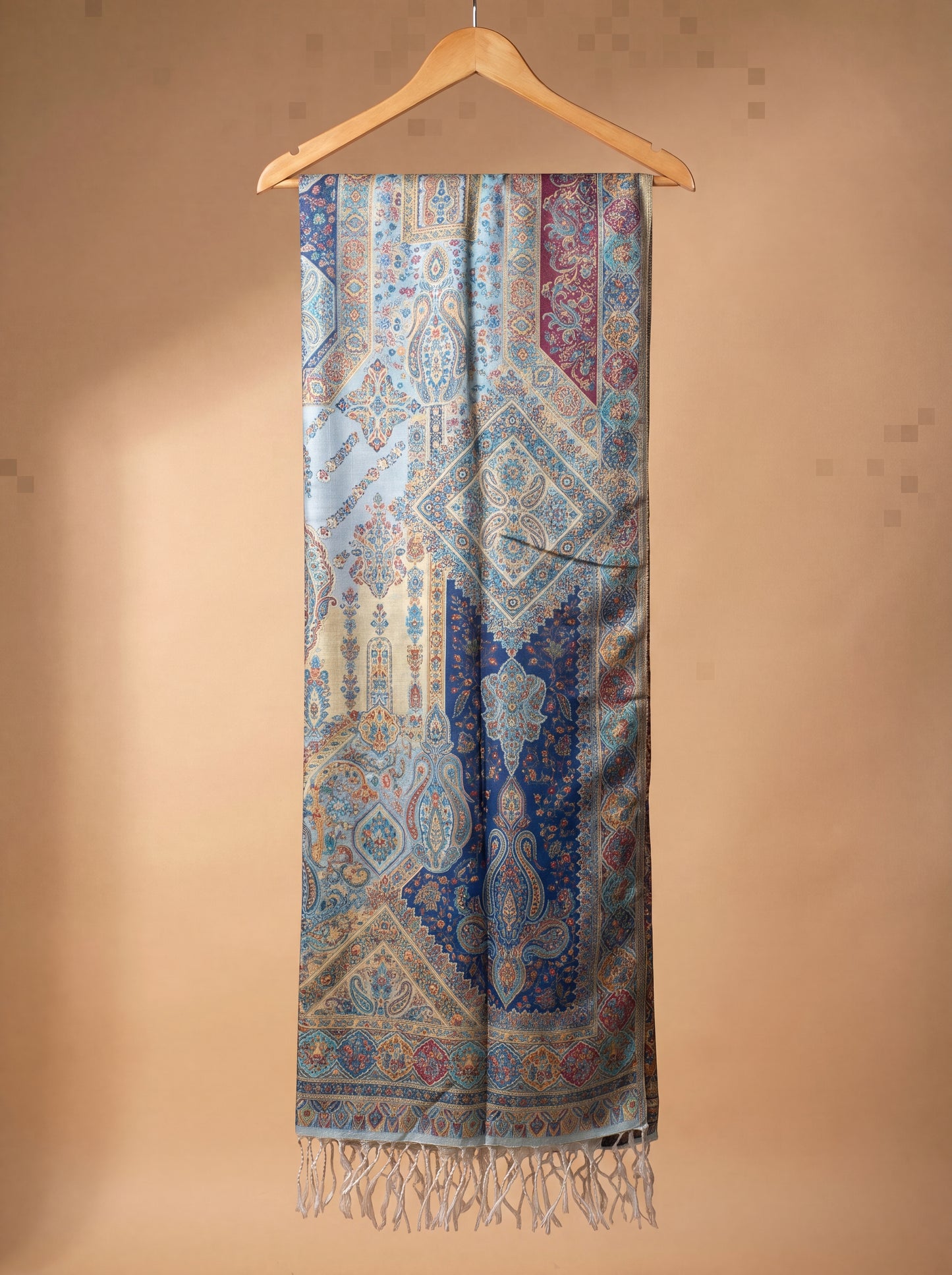 Serene Ice Blue Silk Kaani Suit