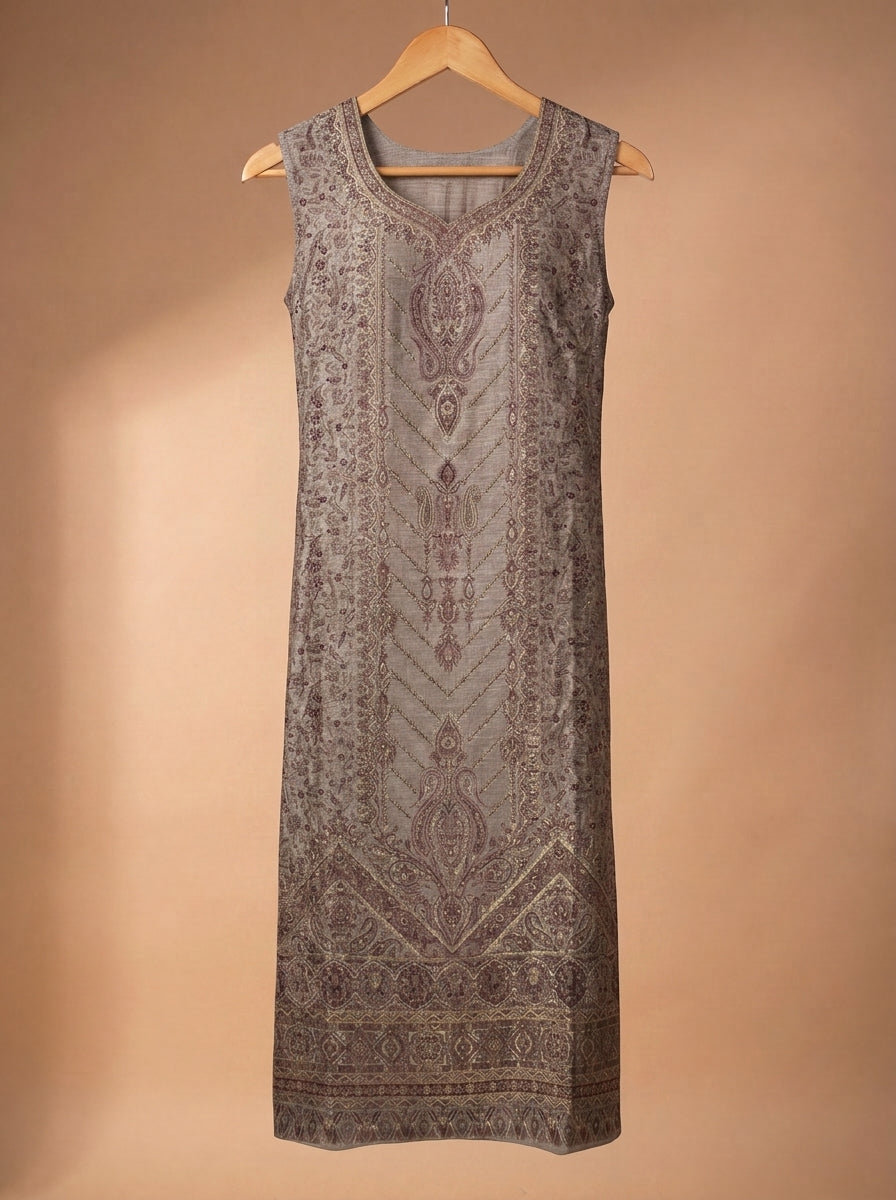 Brown Silk Kaani Suit