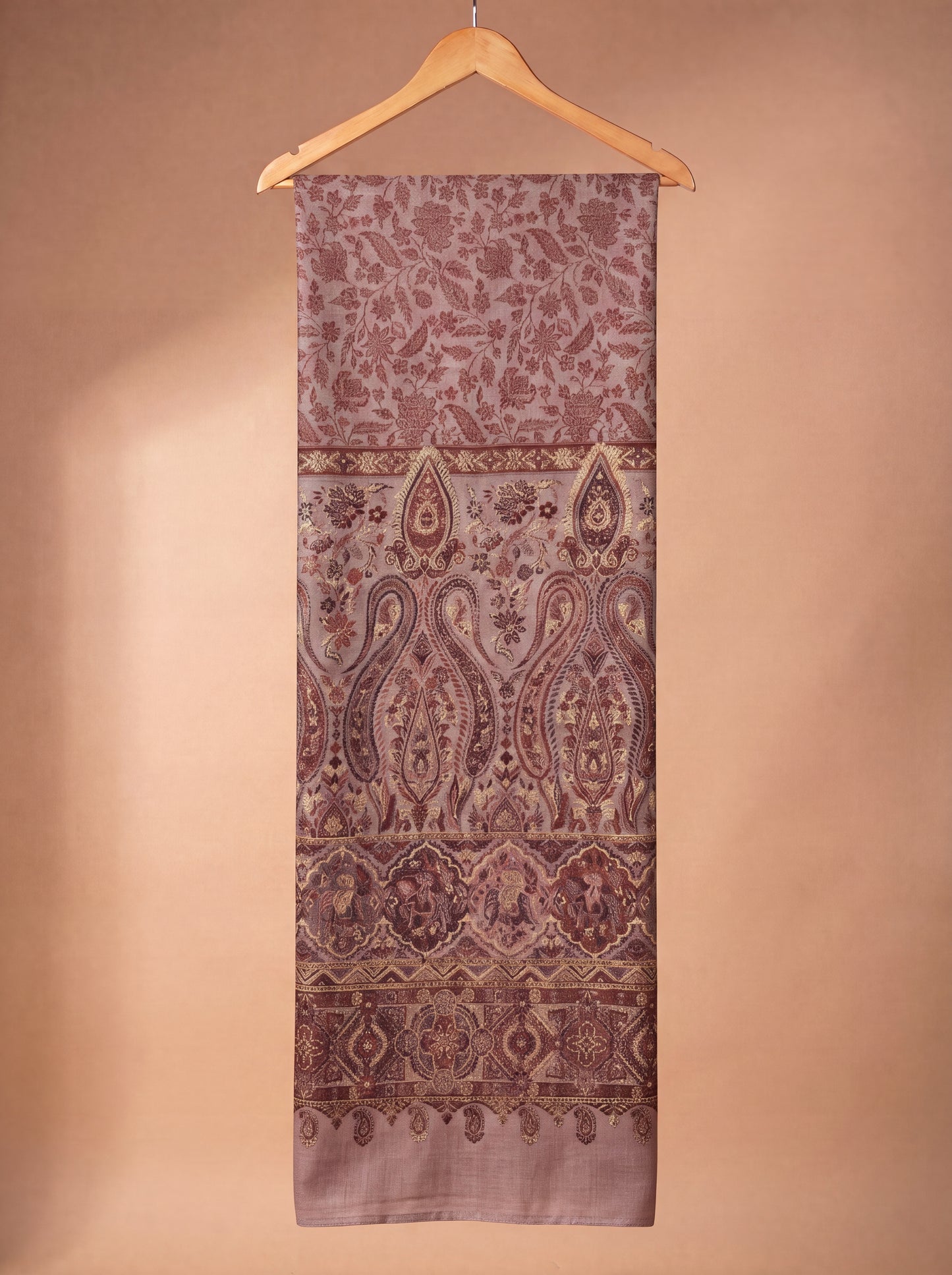 Brown Silk Kaani Suit