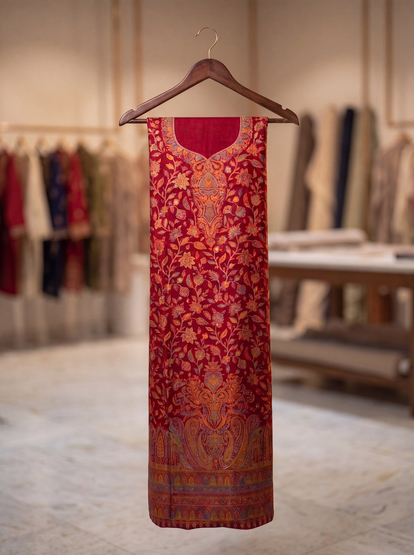 Red Silk Kaani Suit