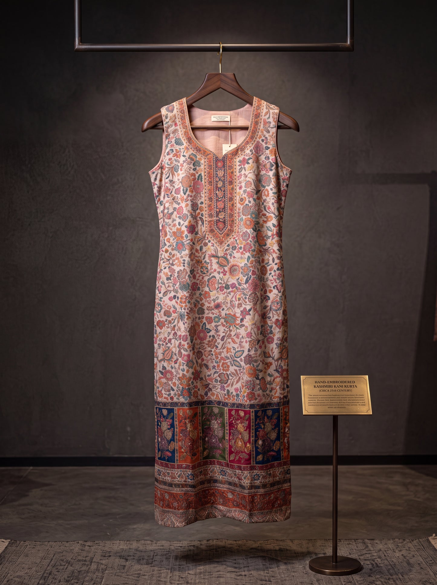 Neutral Beige Silk Kaani Suit