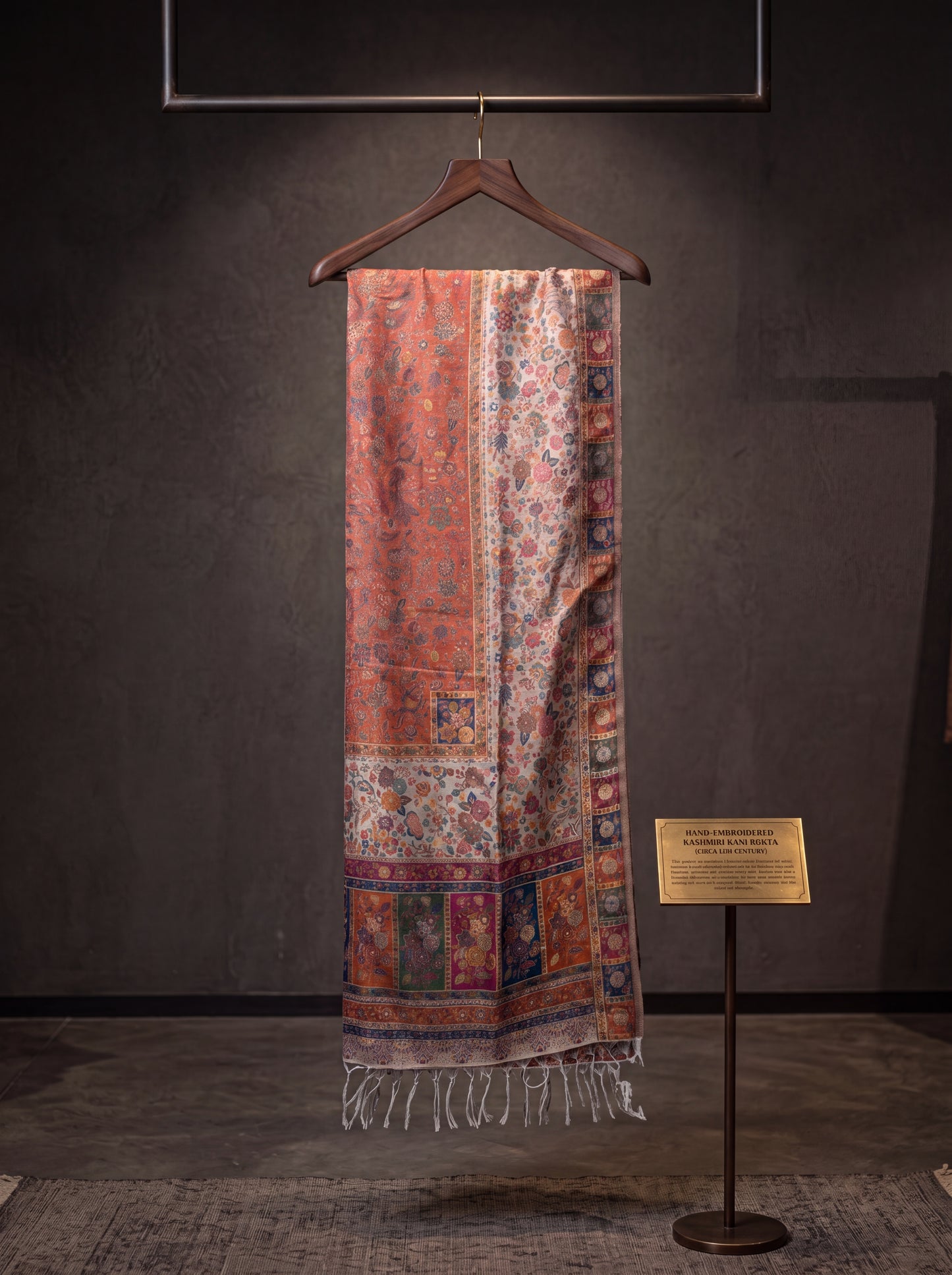 Neutral Beige Silk Kaani Suit