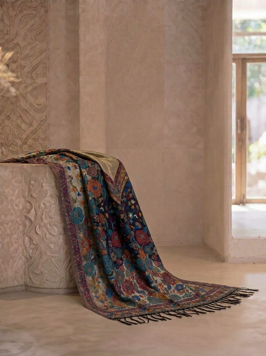 Moonlight Floral Metallic Scarf