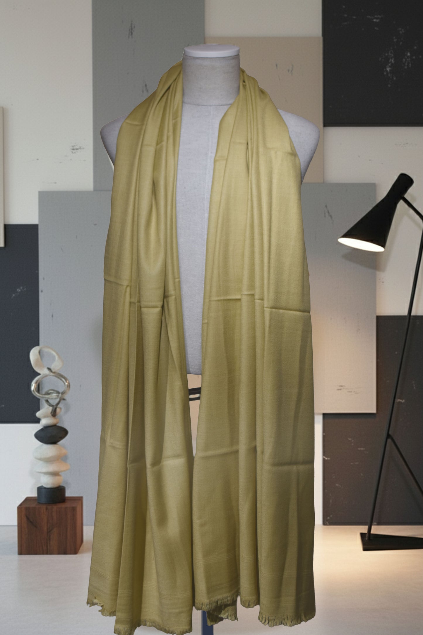 Same Bale Shawl – Muted Olive Elegance