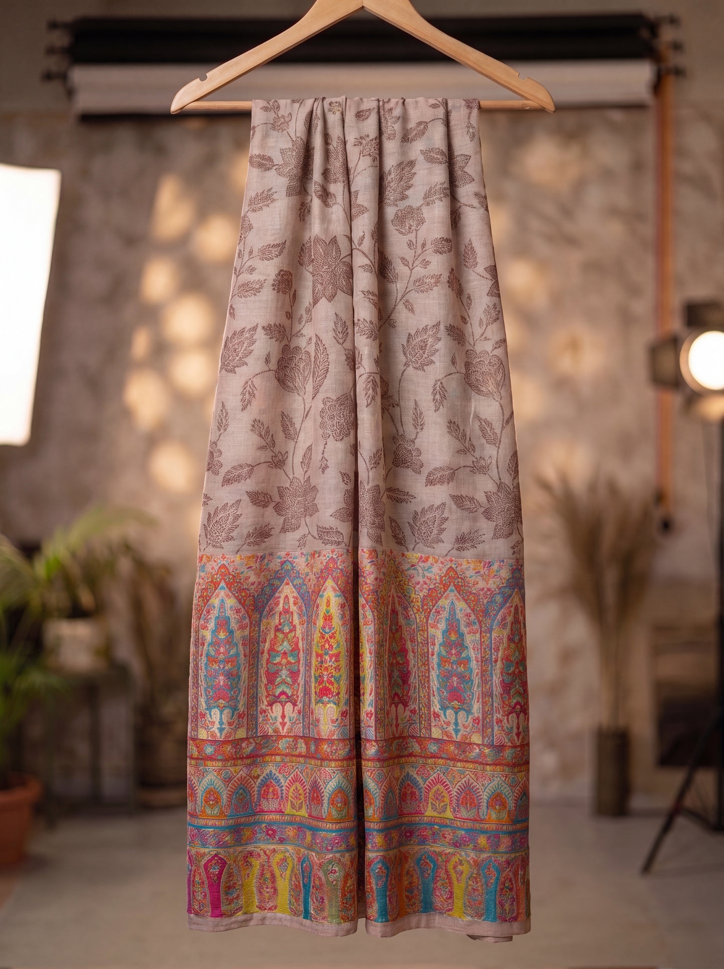 Dusty Pink Silk Kaani Suit