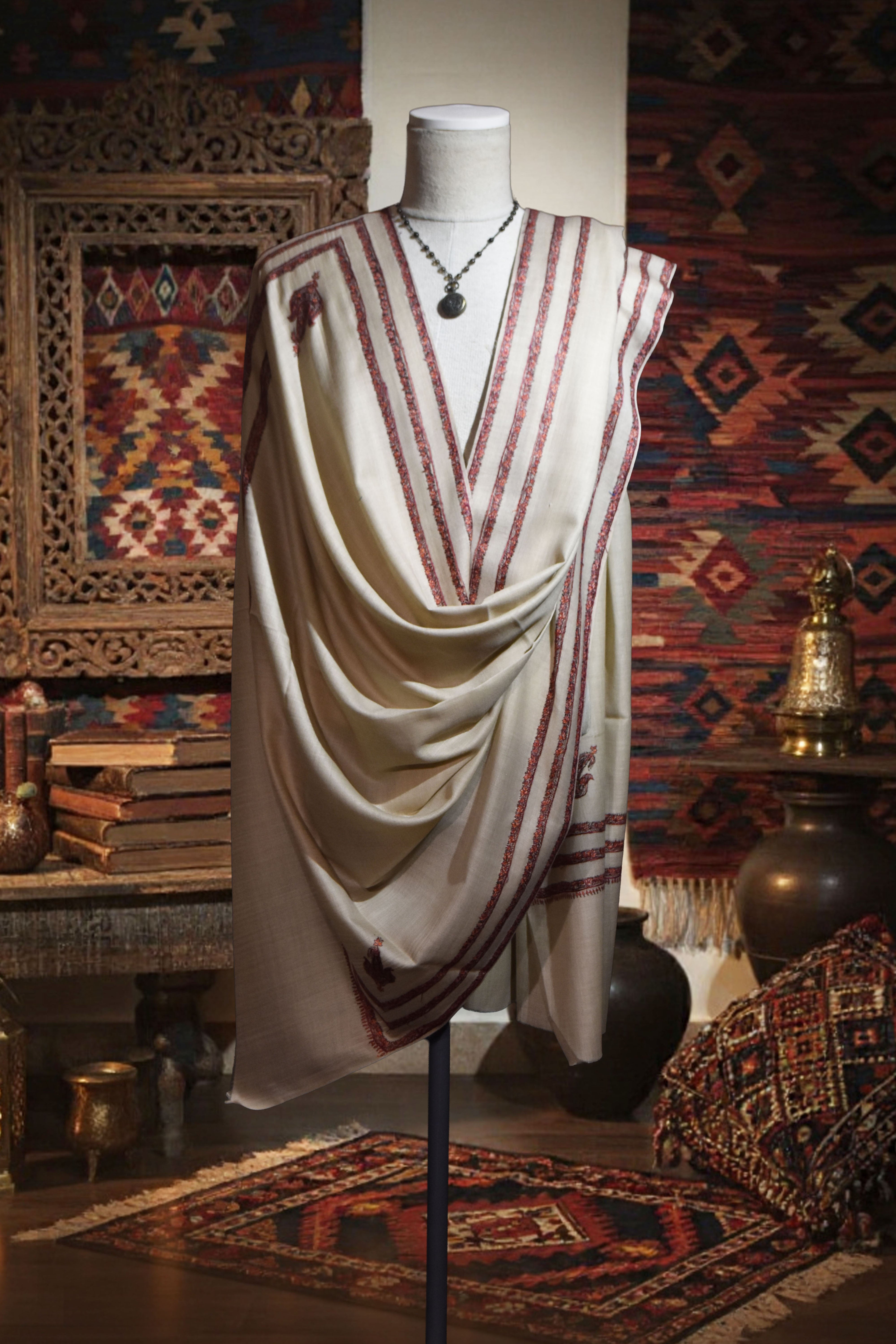 Triple Kingri Border Shawl (BTKH-03)