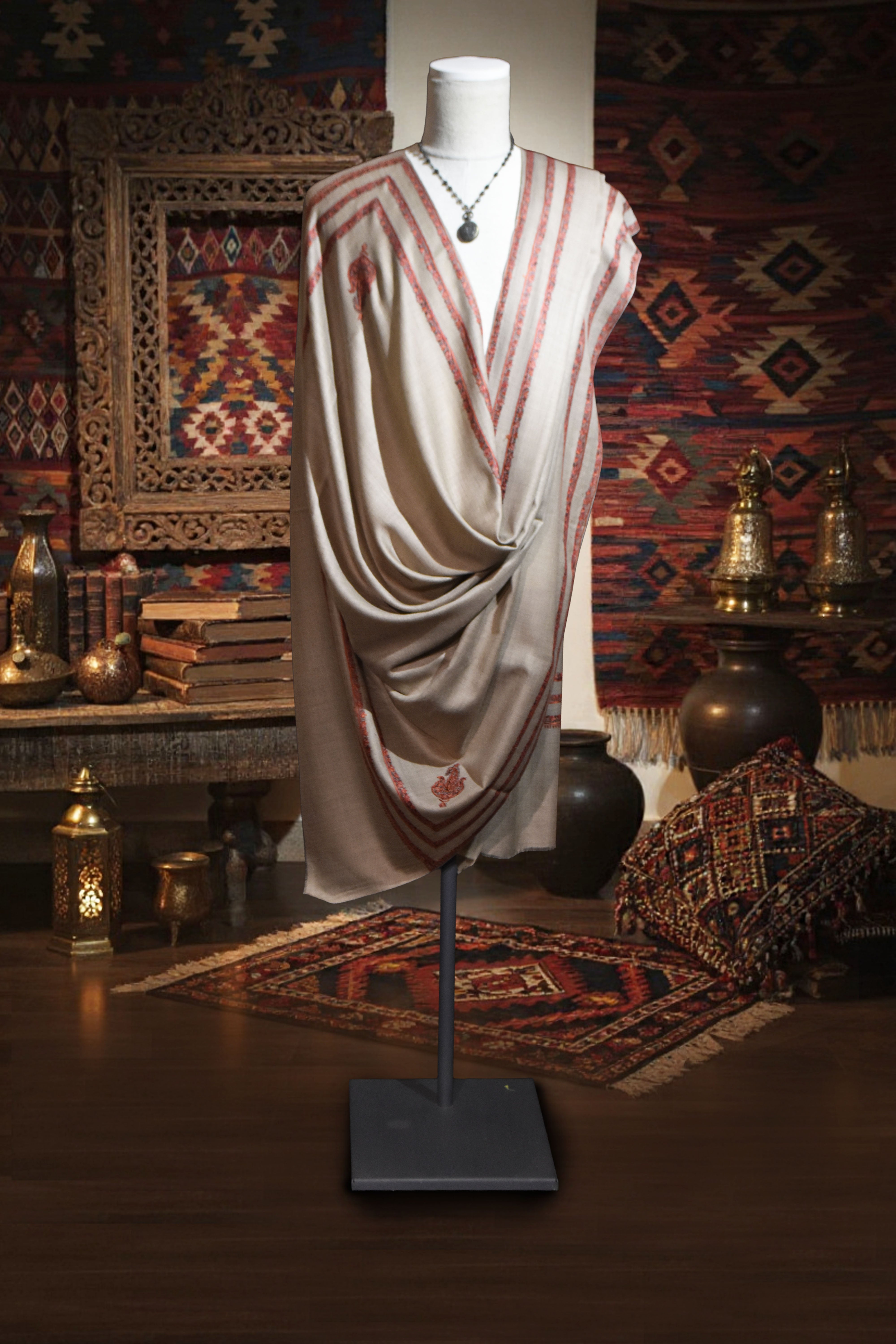 Triple Kingri Border Shawl (BTKH-04)